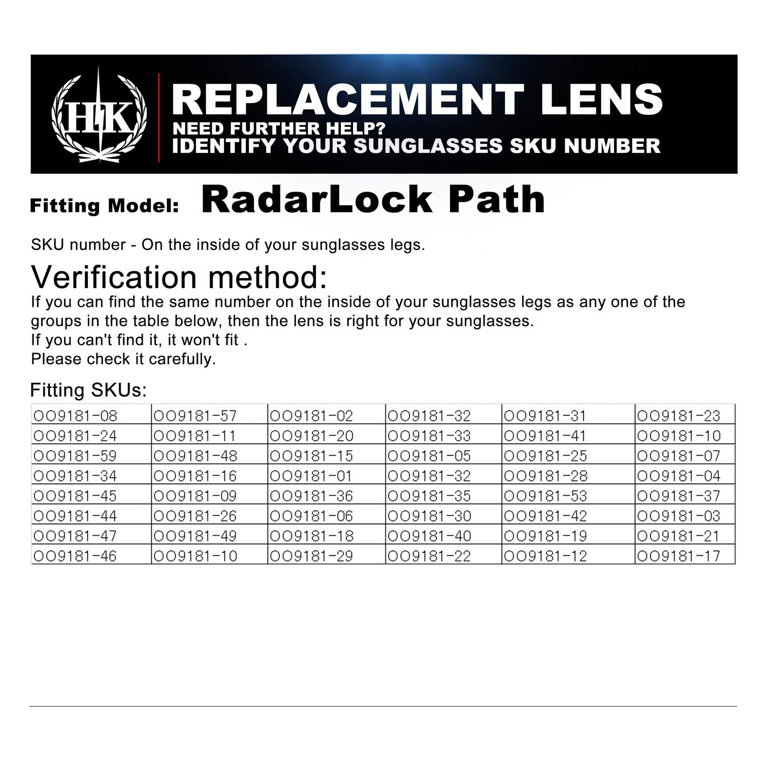 Rechange Lentille pour Oakley Radarlock Path Vented Lunettes de Soleil Polarisé