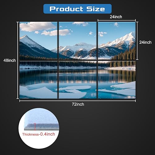 Miniatura 8 de Paquete de 6 paneles acústicos artísticos de espuma a prueba de sonido para paredes, paneles decorativos absorbentes de sonido de 72 x 48 pulgadas