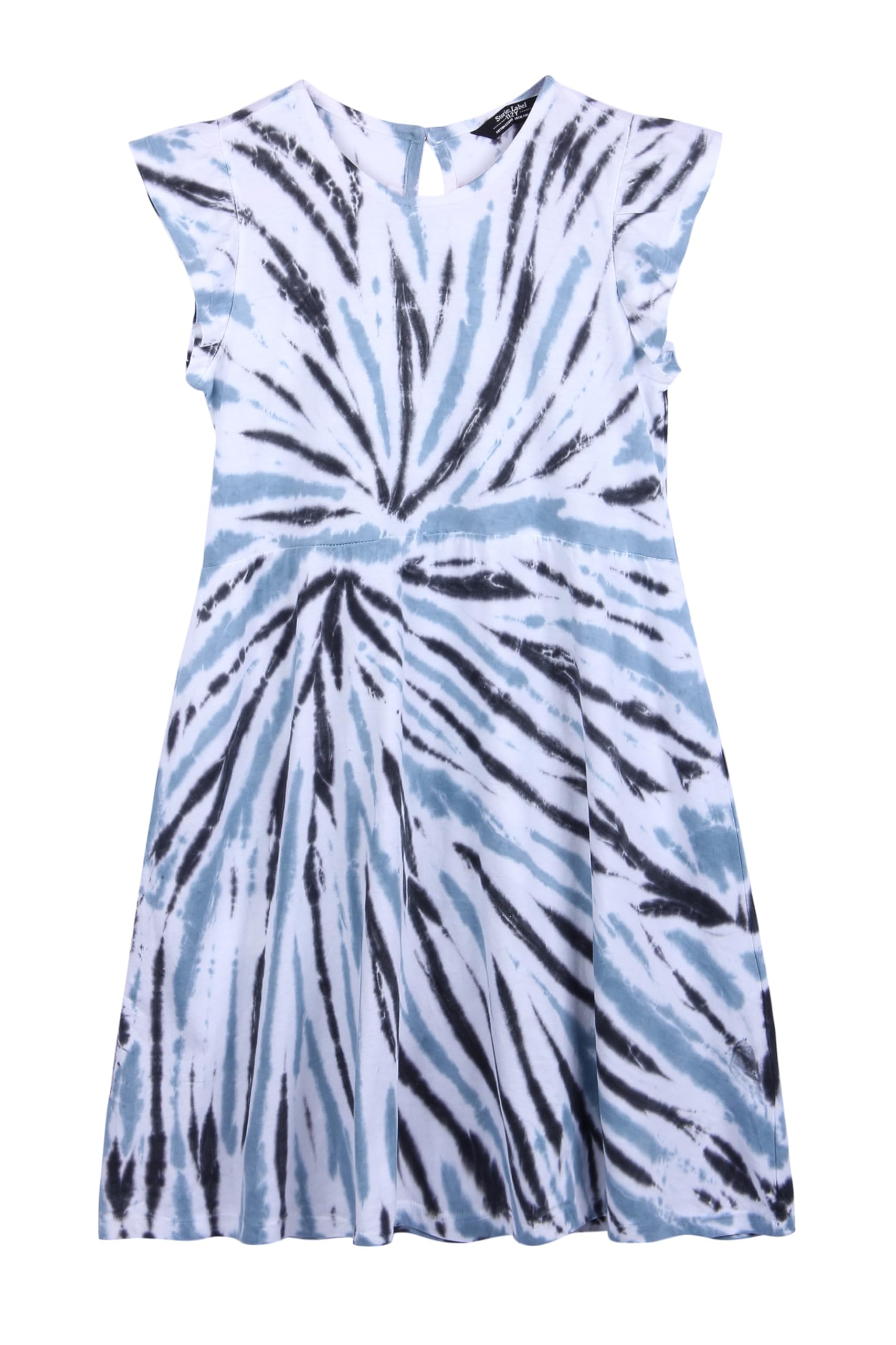 Stories.Label Girl's Tie Dye Cotton Printed T-Shirts Dress in Half Sleeves and Regular Fit