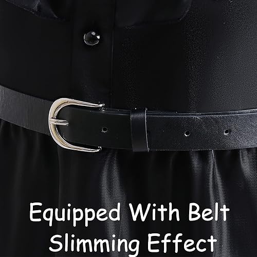 Miniatura 3 de Disfraz de Halloween negro para niñas, cosplay, fiesta de Navidad, con pelucas, cinturón, calcetines, orejas de gato, diadema, gorra de peluca