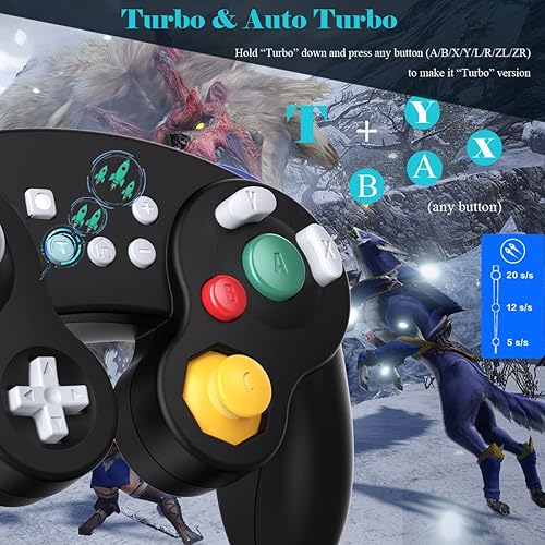 Miniatura 3 de EXLENE Gamecube Controller Switch, Wireless Switch Pro Controller for Nintendo SwitchLitePCAndroidiOSSteam, Support Wake Up, Motion, Adjustable