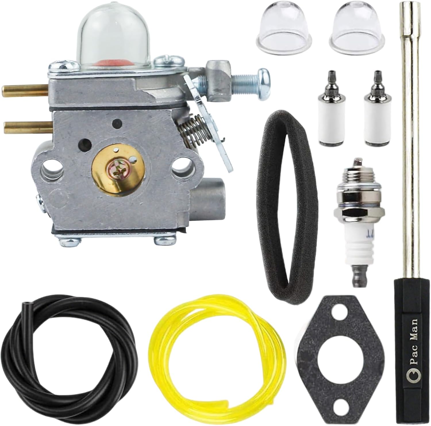 WS2200 Carburetor with Fuel Line Kit for Craftsman WS210 WC2200 WC210 CMXGTAMD25SC CMXGTAMD25CC P210, Replaces 753-06190 Carburetor, Compatible with 25cc Weed Eater Trimmer & Pole Saw Parts