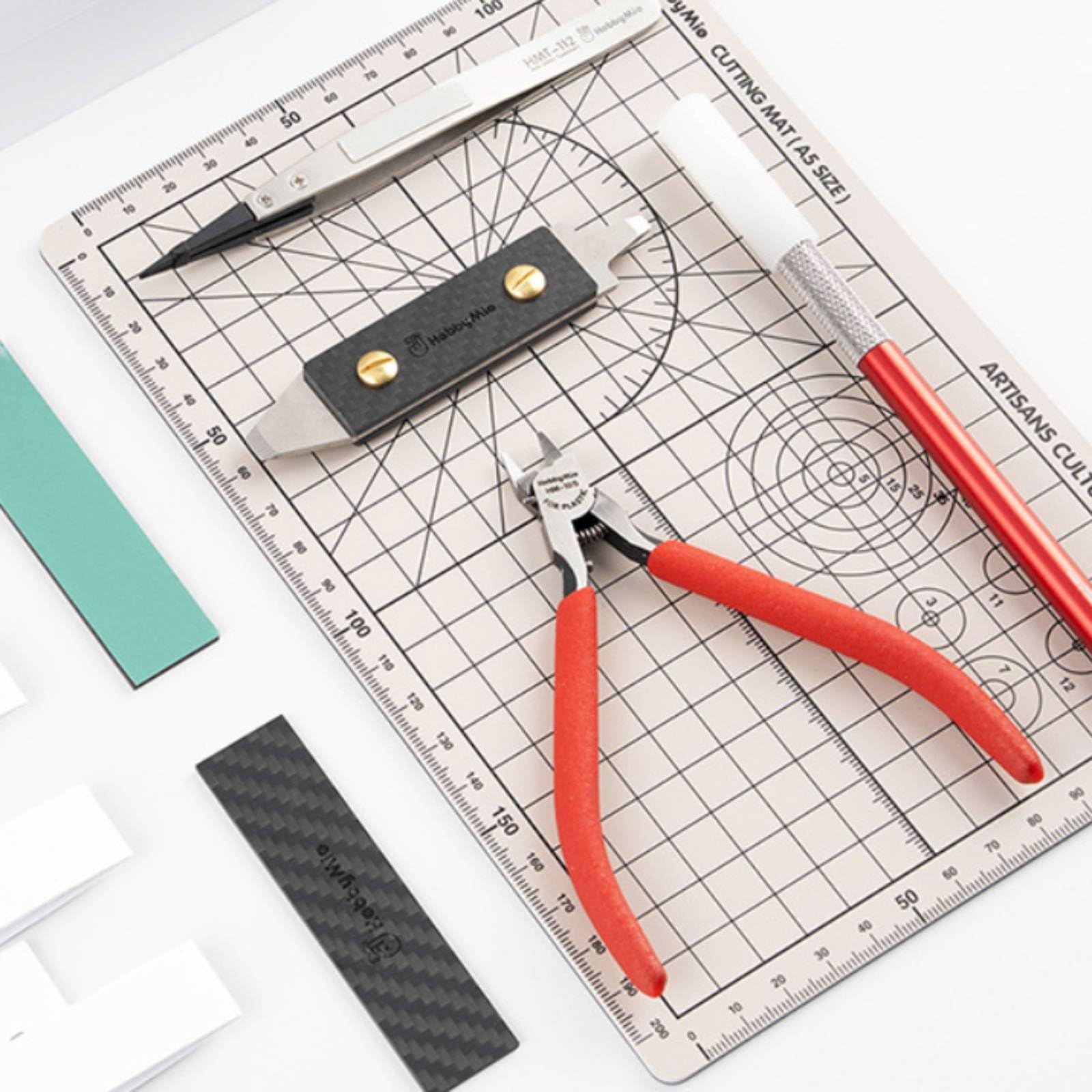 FytStycale Hobby Montagezange Modellbau Werkzeugset Bastelmesser Cutter Pinzette Und Schleifstücke mit Ordentlicher Box für Strukturierte Arbeitsabläufe für Anfänger Modellhobby Zuhause