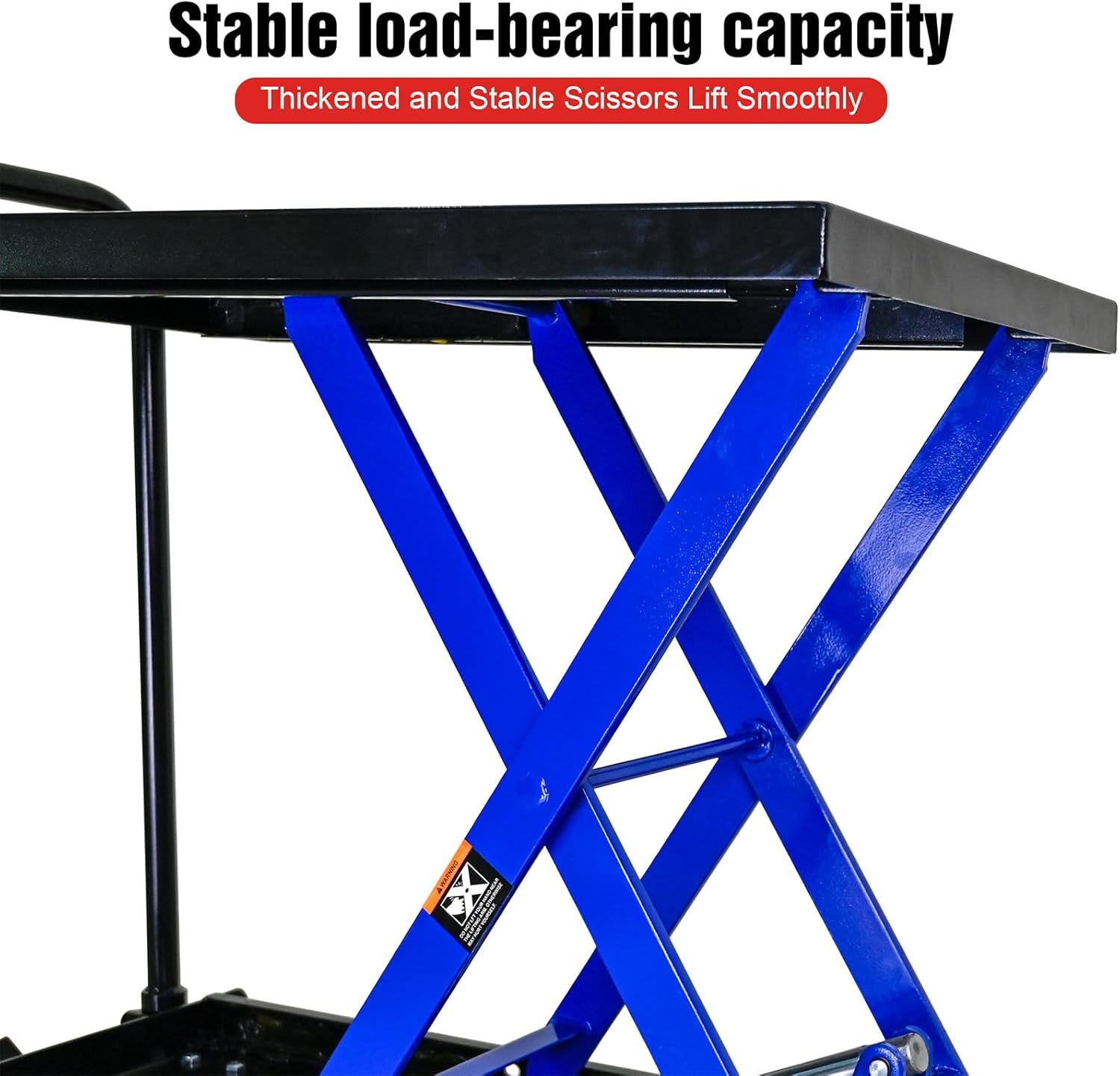 Hydraulic Lift Trolley, Hydraulic Lift Table Cart with 4 Wheels, Elevating Hydraulic Cart, 500 LBS Capacity, for Material Handling and Transportation, Black and Blue