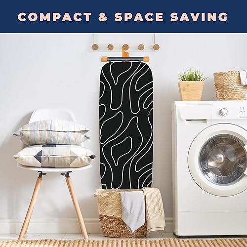 Miniatura 6 de Tabla de planchar, tabla de planchar compacta y ahorradora de espacio con cubierta extra gruesa de 3 capas, altura ajustable, fácil almacenamiento