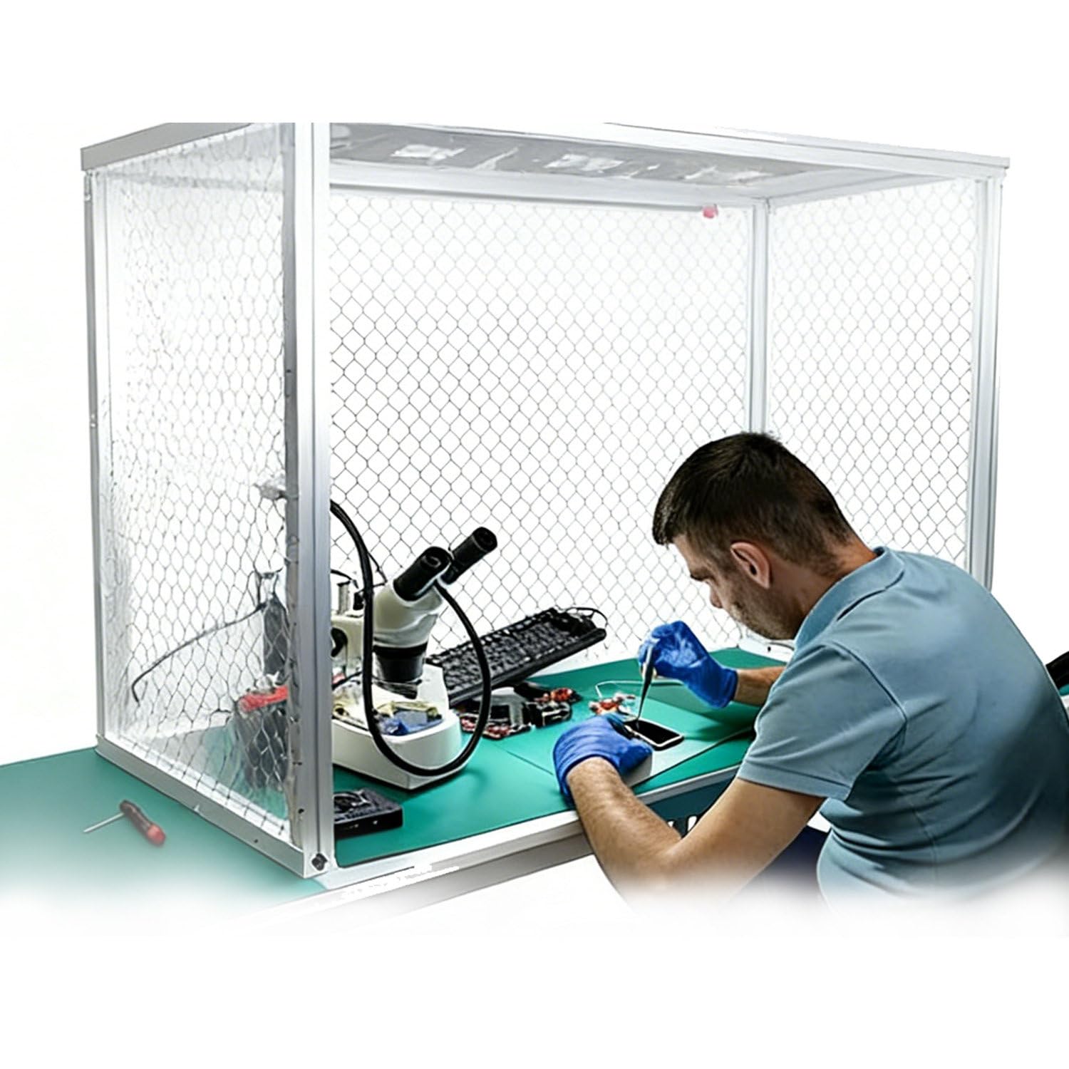 Cabina de Flujo laminar Vertical, Campana de Flujo laminar de aleación de Aluminio con Amplia área de Trabajo, Plegable para fácil Almacenamiento y Transporte. 220V