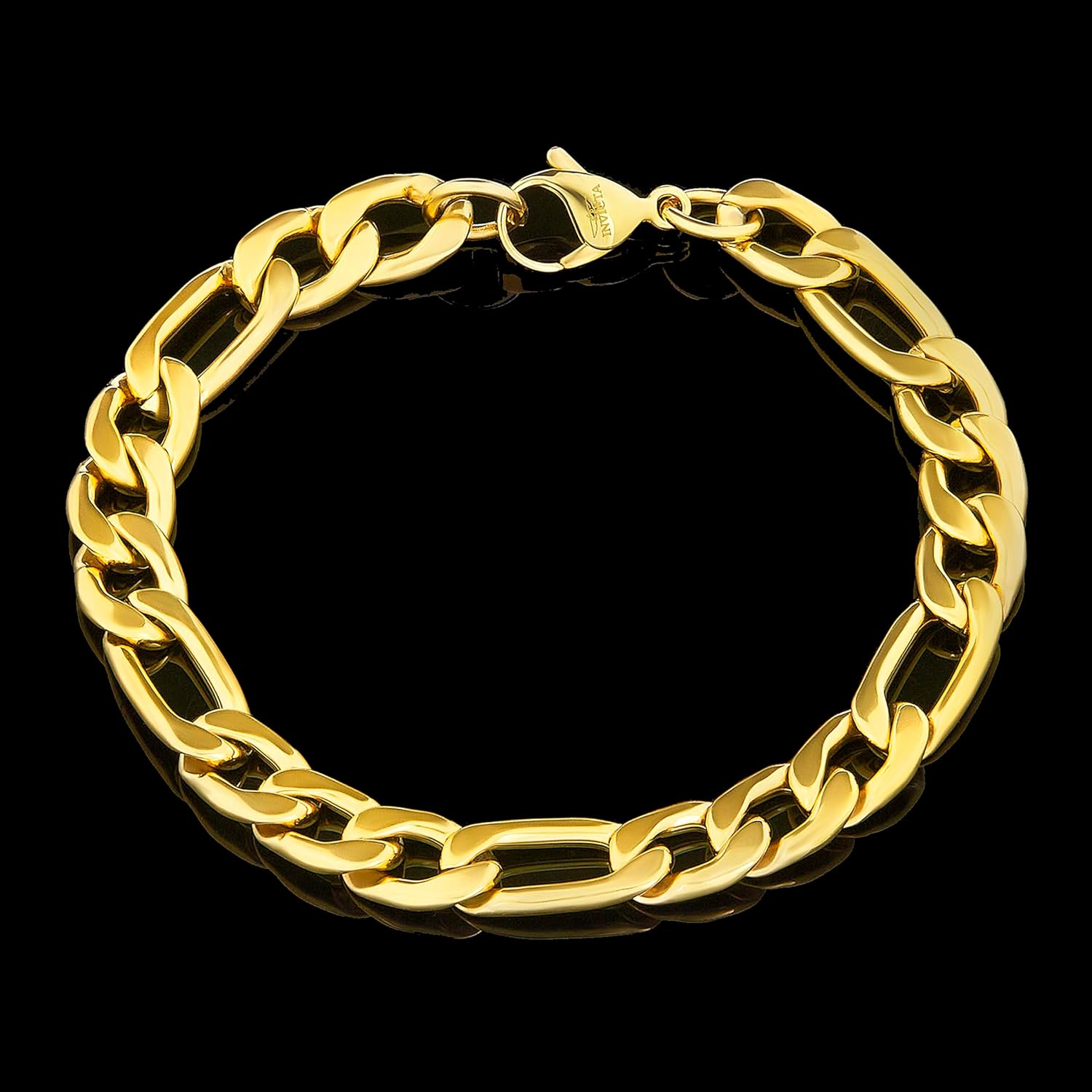 Invicta Figaro Bracelet for Men, Stainless Steel Chain Jewelry, 9.3mm, 8.75"