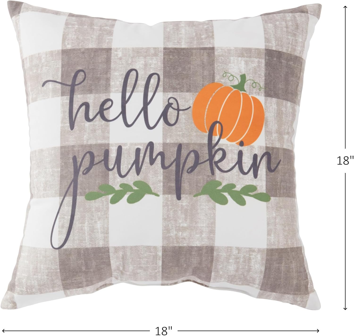 Greendale Home Fashions Hello Pumpkin 18" Square Fall Throw Pillow, 18" x 18"