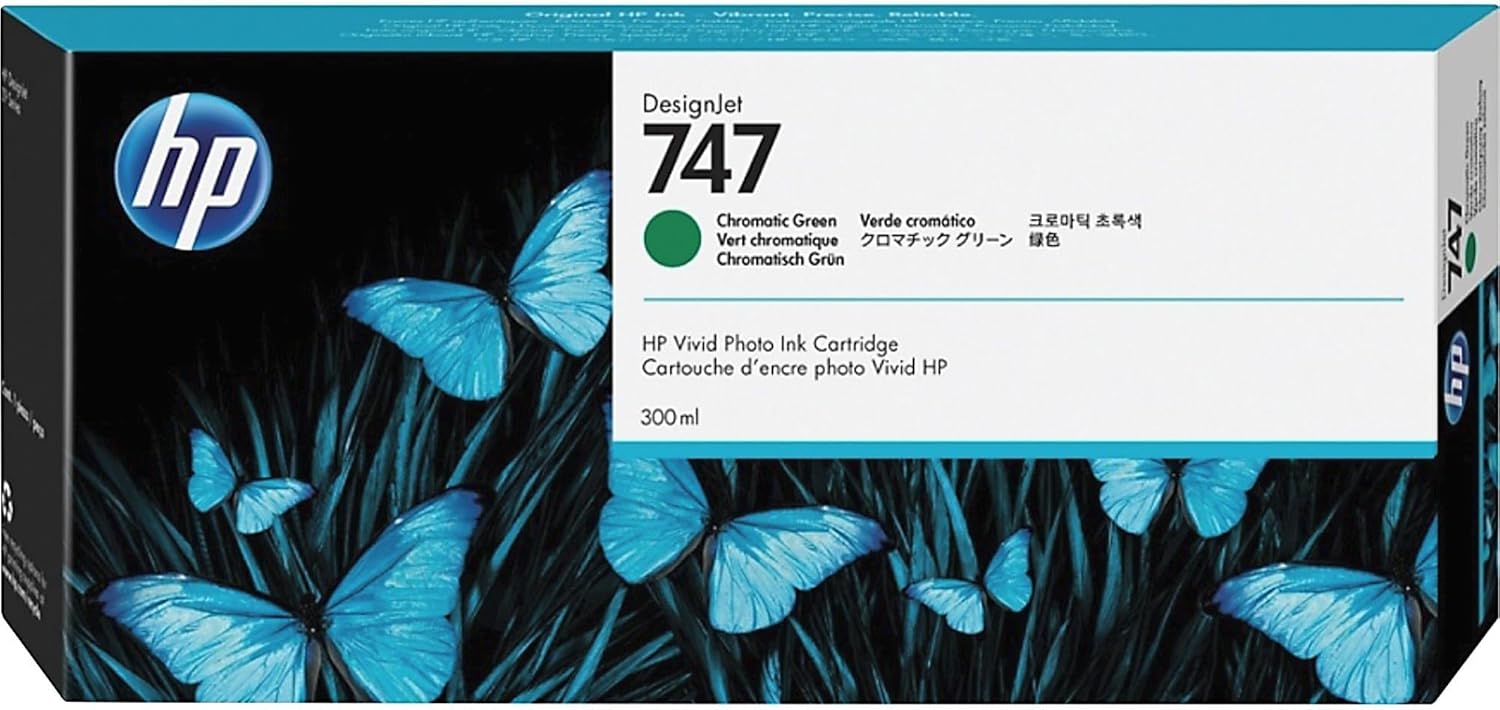 HP 747 Chromatic Green 300-ml Genuine Ink Cartridge (P2V84A) for DesignJet Z9+ Large Format Printers