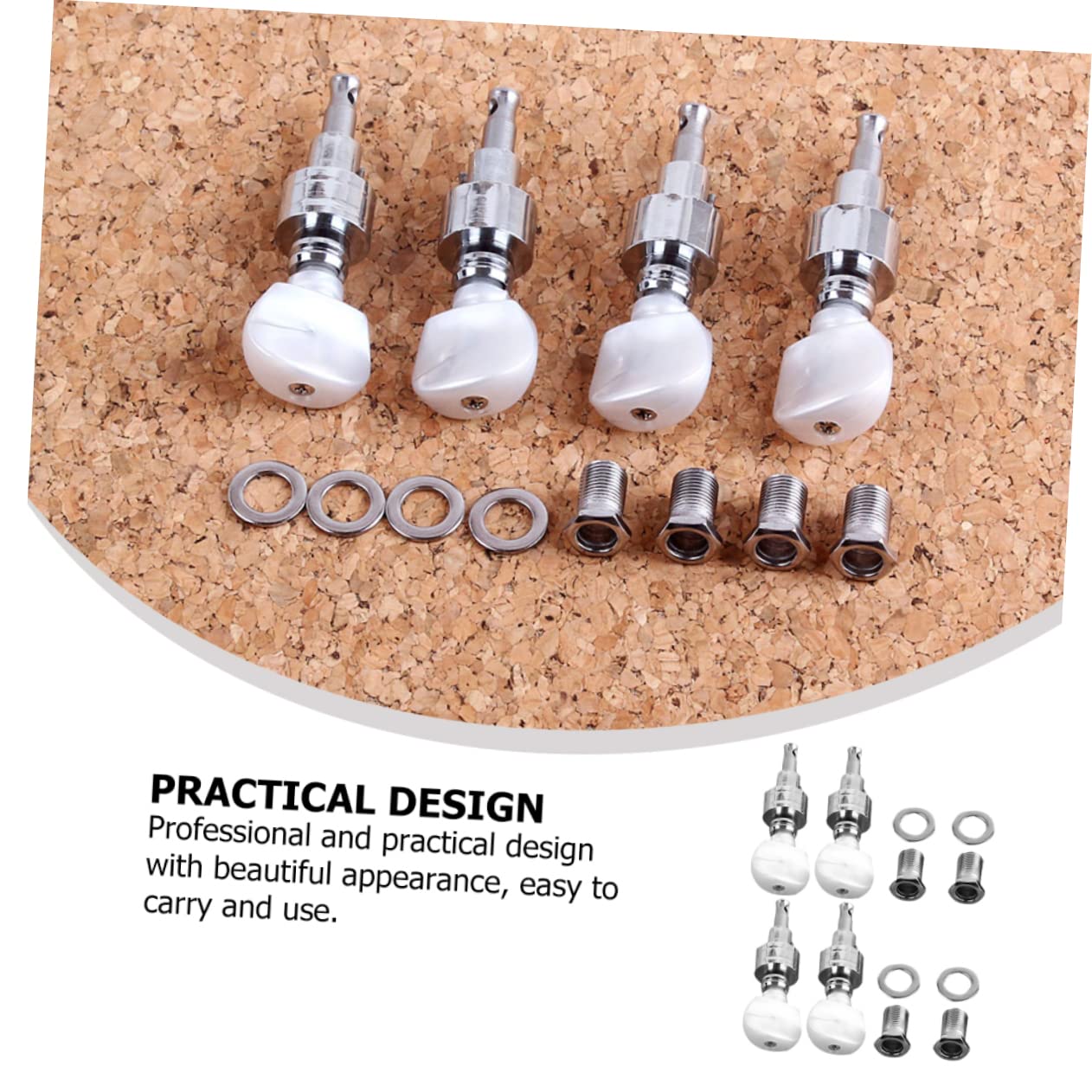 SHOWERORO 2sets Banjo Maschine Tuner Ersatz Tuning Pegs Banjo Teile Zubehör 4 Stücke * 2