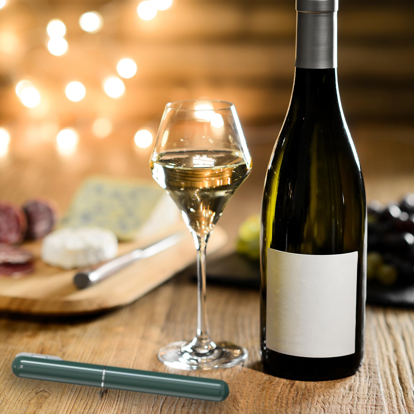 Abrelatas de vino de presión de aire 2 en 1, con Corta Cápsulas, Sacacorchos Manual Portátil, Abrebotellas de Vino, Abrebotellas de Vino, Apertura Rápida, para Viajes y Regalo para Amantes (Verde)