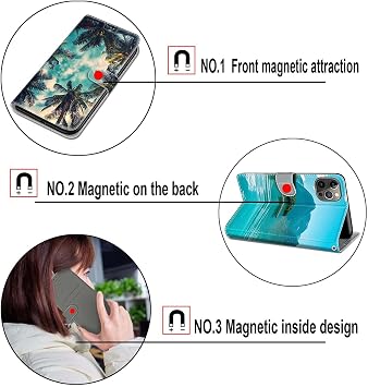SIENIANLINE Mobile Phone Case for Motorola Moto G35 Leather Wallet Case Moon