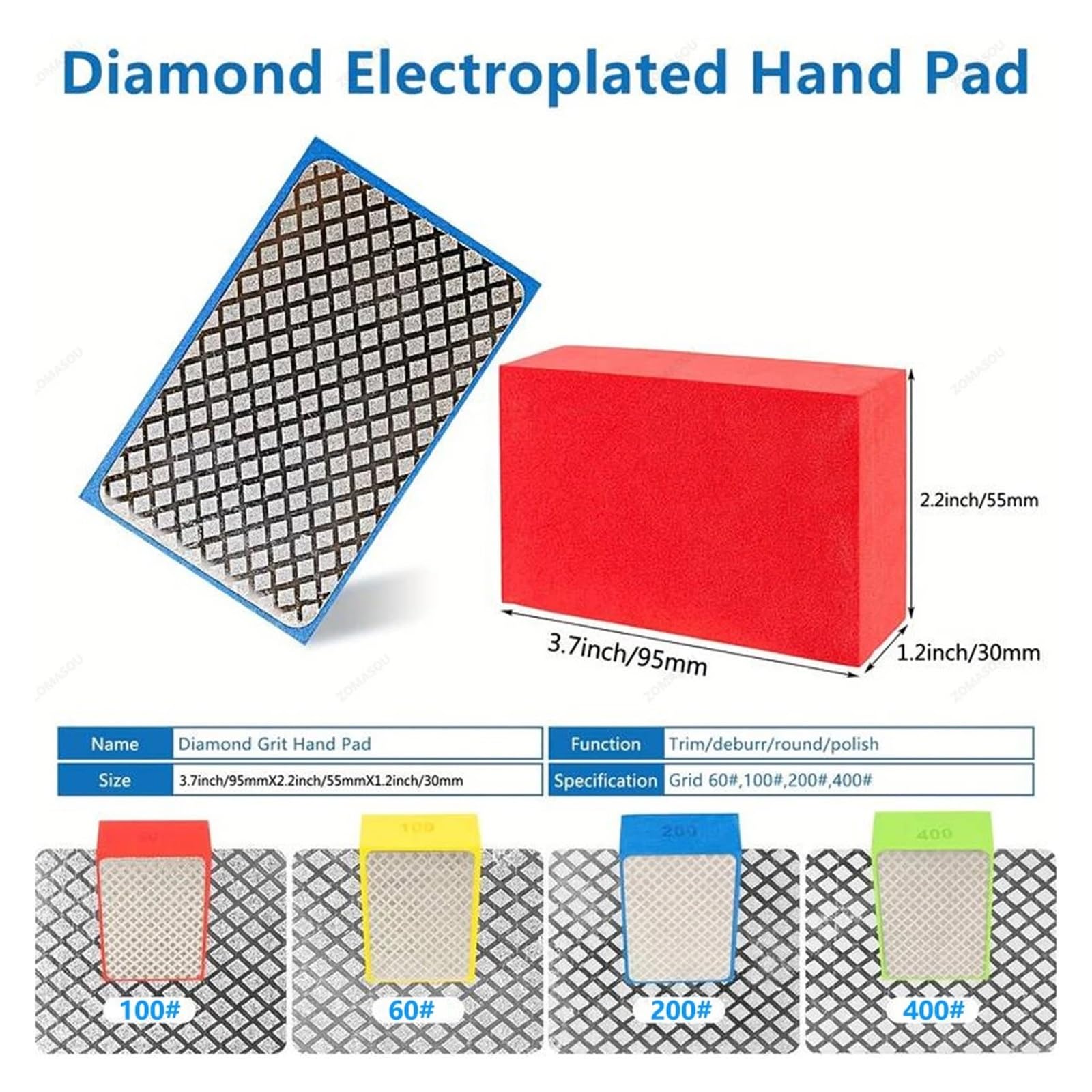 Diamant-Polierpads, Diamant Hand Polieren Pads Fliesen Glas Schleif Block Pad Stein Marmor Keramik Disc Polierer Werkzeuge