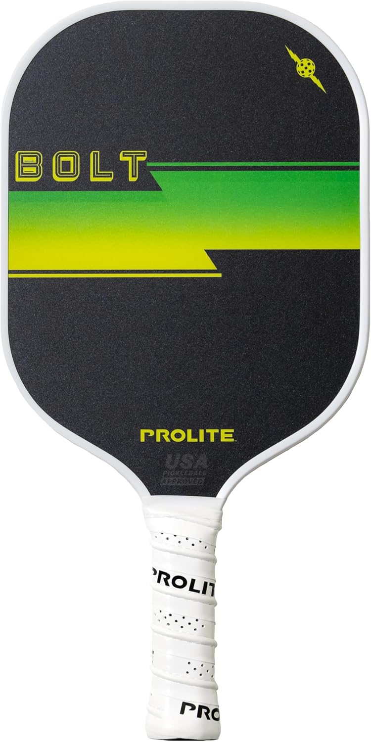 PROLITE Bolt Pickleball Paddle - Light Weight - Powerful - Carbon Fiber Facing for Superior Ball Placement - Polypropylene Honeycomb Core - Micro Matte Edge Guard - USAP Approved