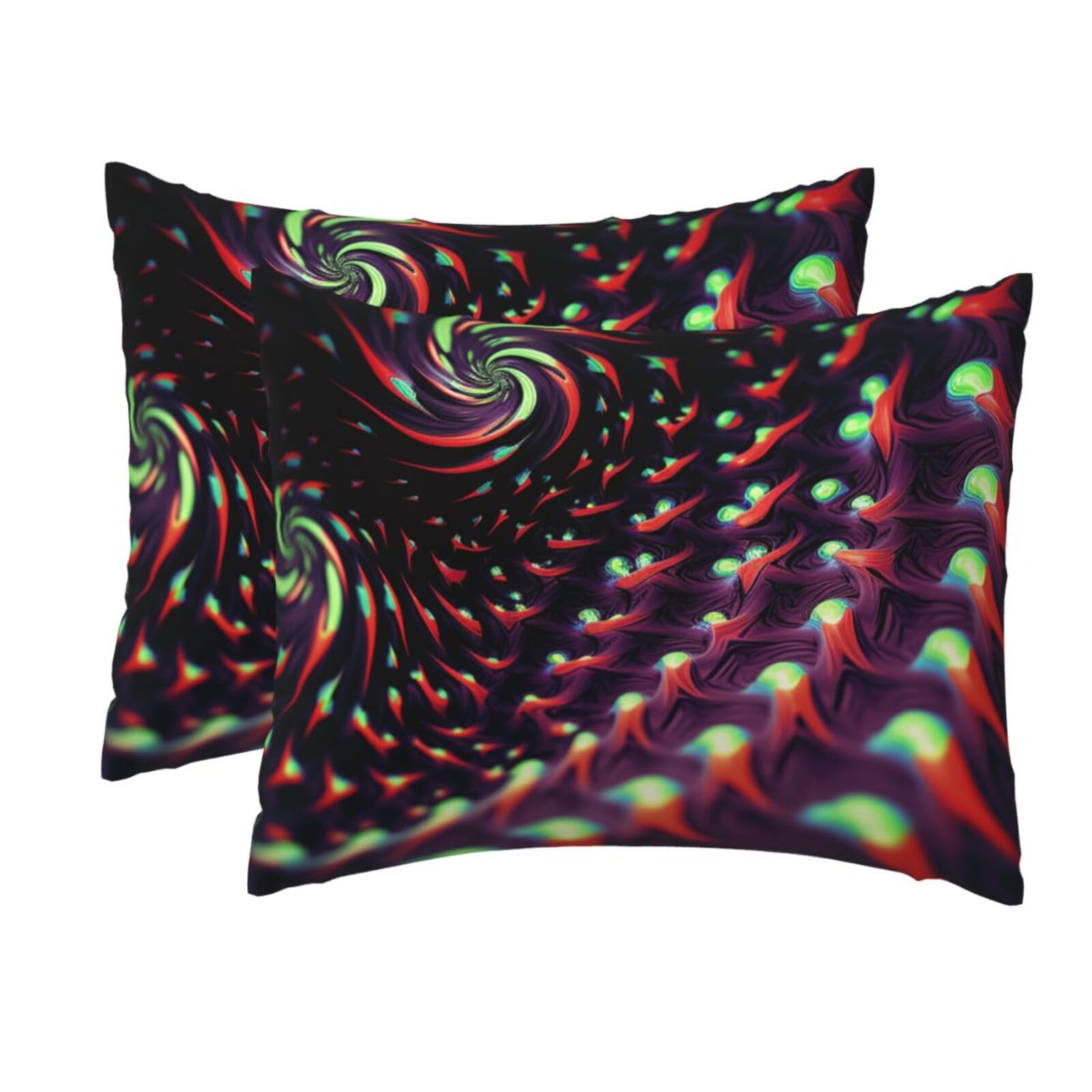 2 Pack Standard Size Pillow Cases for Hair and Skin Soft Breathable Pillow Case Covers with Hidden Zipper Fantasy Sci-Fi Dizziness Pillowcase 20x26 Inches Pillow Cover for Sleeping Gift