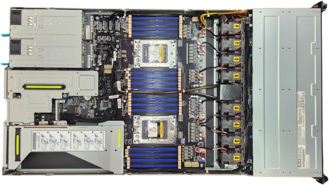 ASUS Dual AMD EPYC 4X NVME 1U Server, 2X EPYC 7352 2.3GHz 24-Core CPUs, 64GB DDR4 RAM, 4X Trays, 10GbE, 1200W, Rails, 3 Year Warranty, RS700A-E11-RS4U (Renewed)