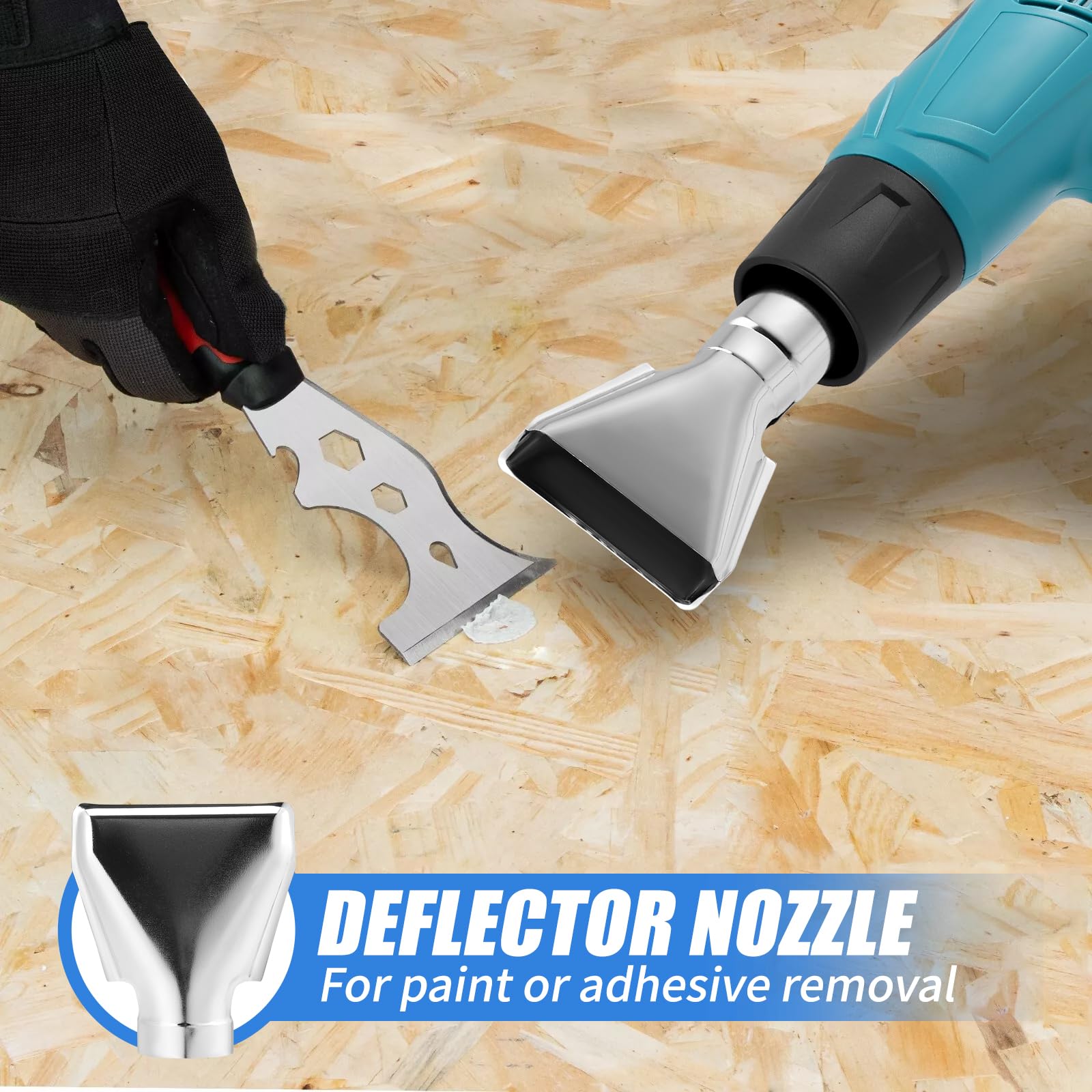 Pistola Termica Professionale 2000W con Display LCD, Temperatura Regolabile 50°C-600°C, Accessori Inclusi, Protezione da Sovraccarico, Ideale per Sverniciatore Legno e Metallo