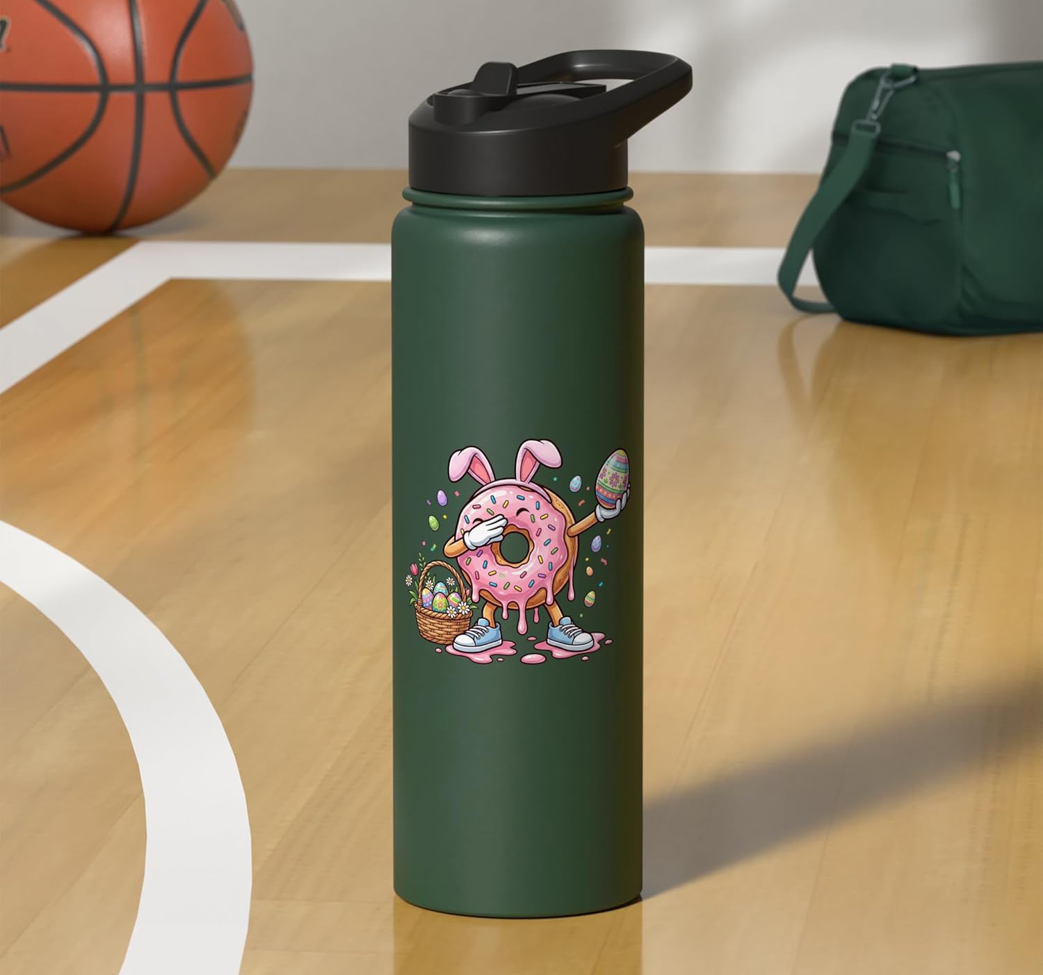 Funny Drip Donut Bunny Kids Mens Womens Easter Day Stainless Steel Insulated Water Bottle