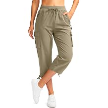 Soothfeel Womens Cargo Capris Pants with 6 Pockets Lightweight Quick Dry Travel Hiking Summer Pants for Women Casual