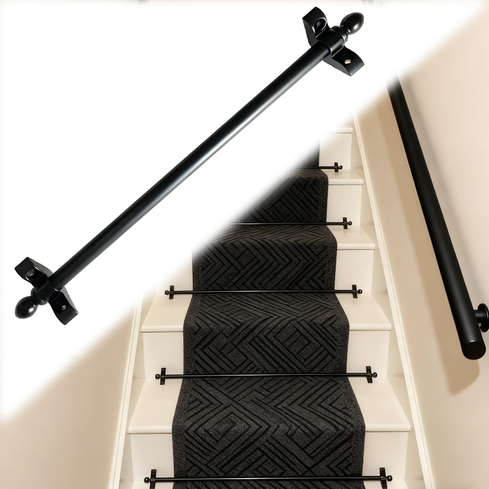 Lot de 12 barres antidérapantes pour tapis d'escalier - Bandes antidérapantes pour éviter de glisser dans les escaliers - Idéal pour les familles et les animaux domestiques (61 cm)