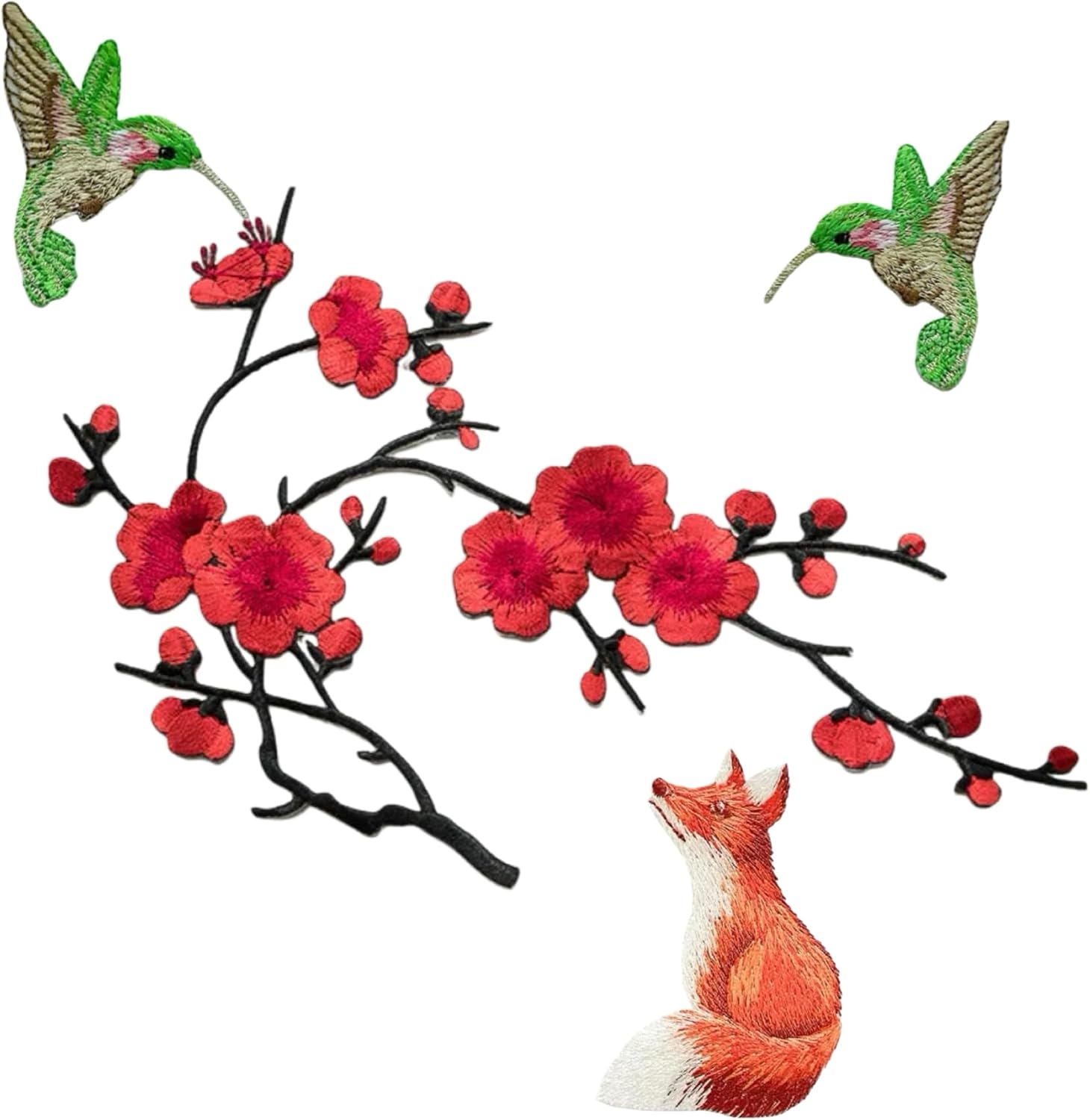 4pcs Animal Flower Patches Sew On Iron On Forest Fox Bird Applique