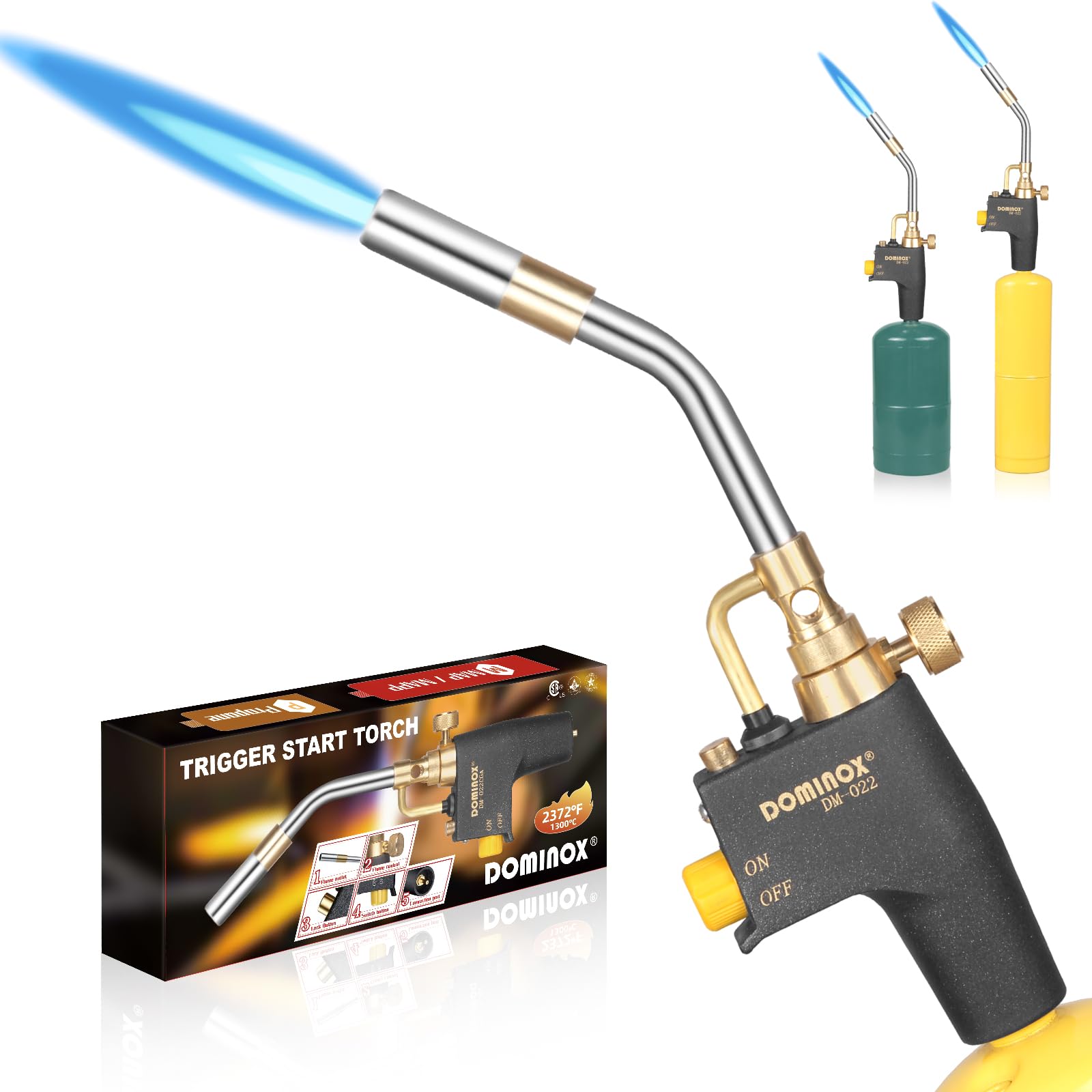 High Intensity Propane Torch - Starting Gas Torch Head For Welding - Compatible With Propane Tank, MAP and MAP Pro