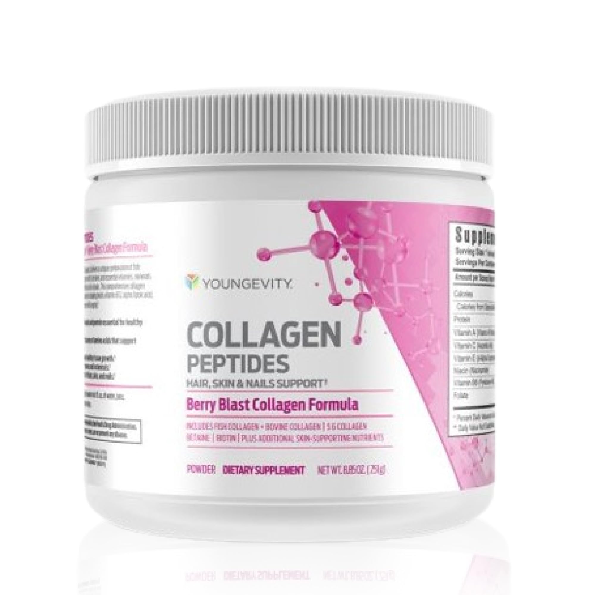 Youngevity Collagen Peptides Powder Hair Skin Nail Support with Hydrolyzed Type I II Biotin Vitamin B12 Antioxidants Alpha