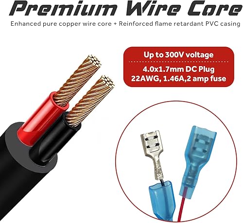 Miniatura 3 de Cable de alimentación de cámara de rastro de 79 pulgadas cable de alimentación externo de CC, compatible con enchufe de CC de 0.157 x 0.067 in,