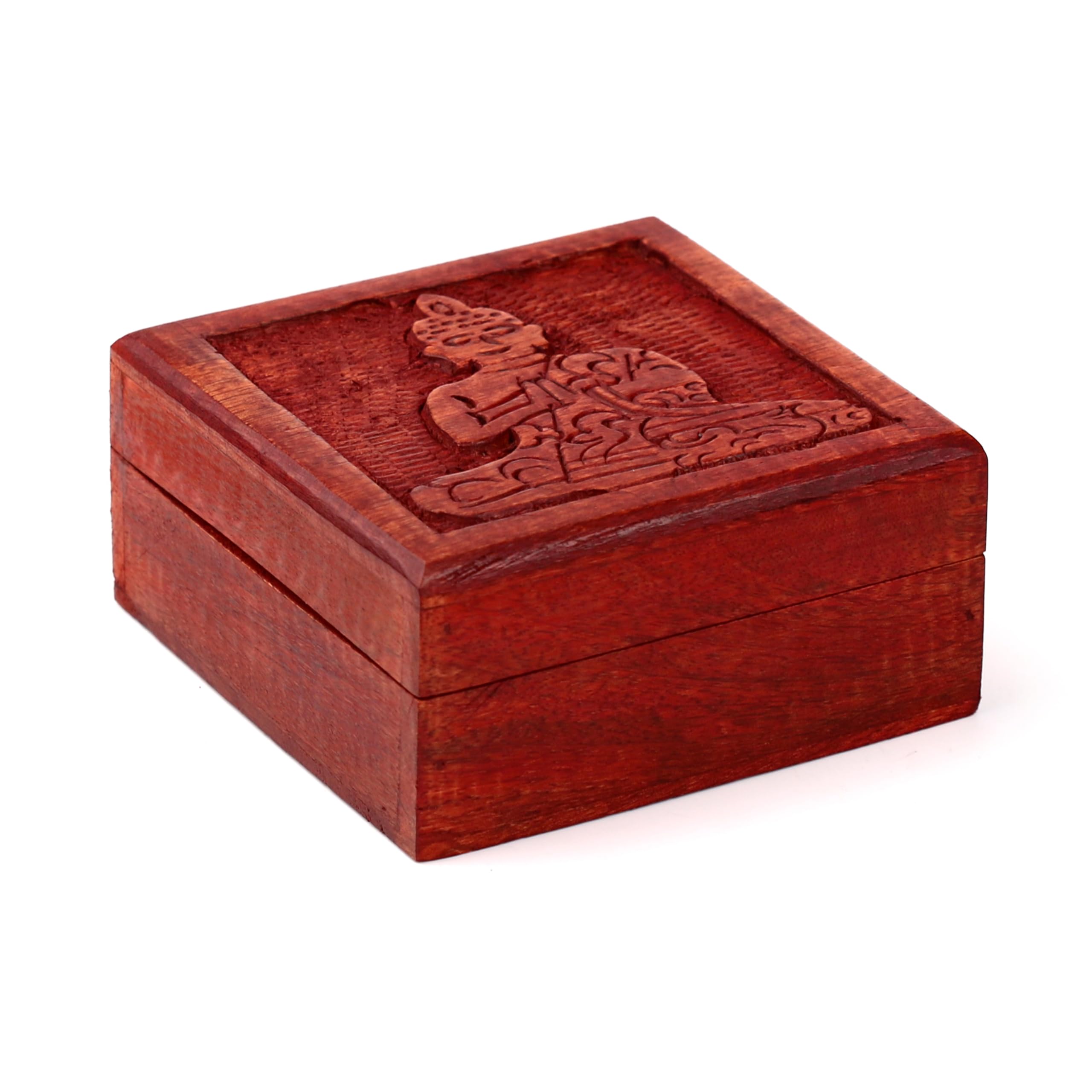 Puckator Mango Wood Carved Thai Buddha Trinket Box