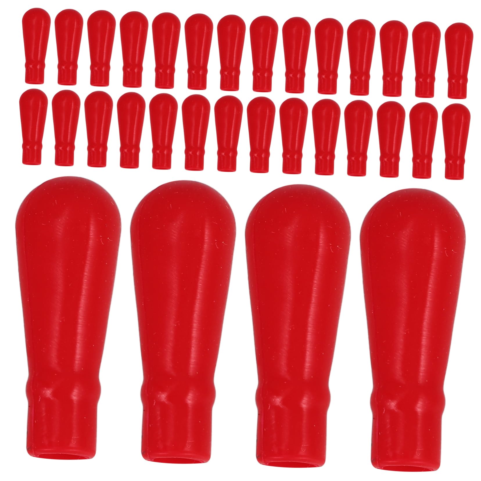 KICHOUSE 50pcs Silicone Tube Stopper Cap Pipette Plug for Laboratory Reusable Pipette Bulb Caps Bright Design
