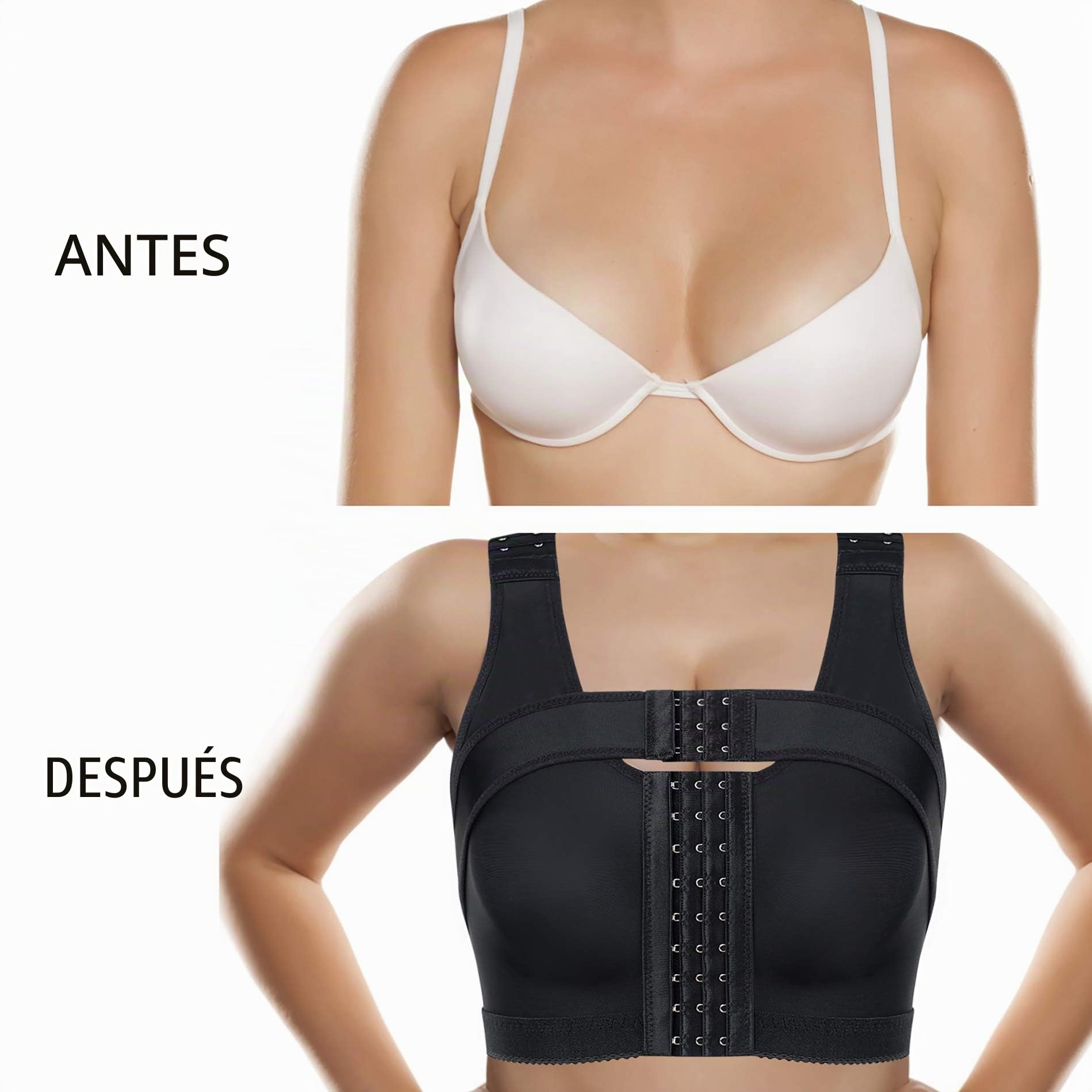 Bafully Sujetador con Cierre Frontal para Mujer, Corrector de Postura posquirúrgico, Blusas Moldeadoras con Banda de Soporte para el Pecho