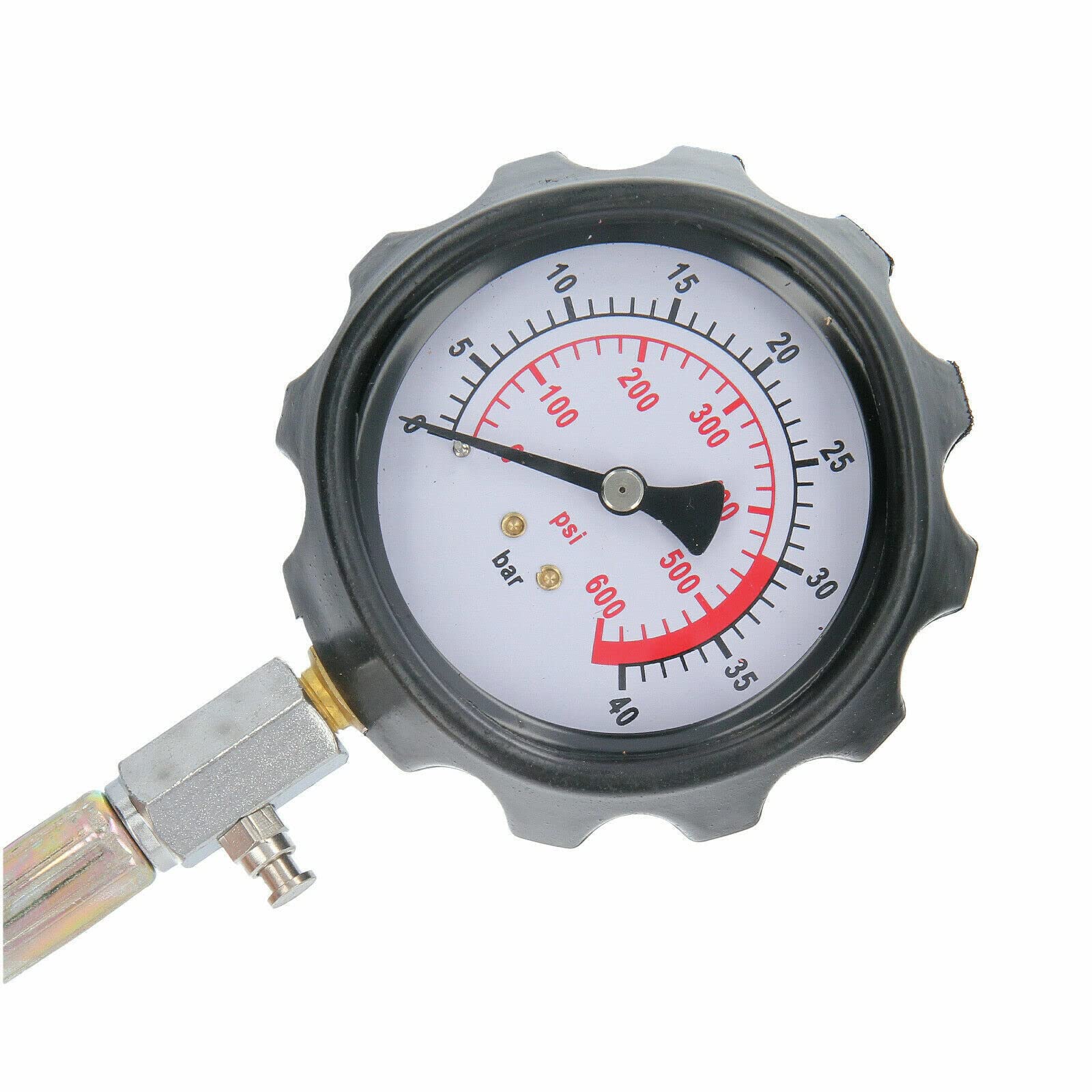 Juego de comprobador de compresión, medidor de compresión de hasta 40 bar/600 psi para motores de gasolina y diesel, coches, camiones, barcos
