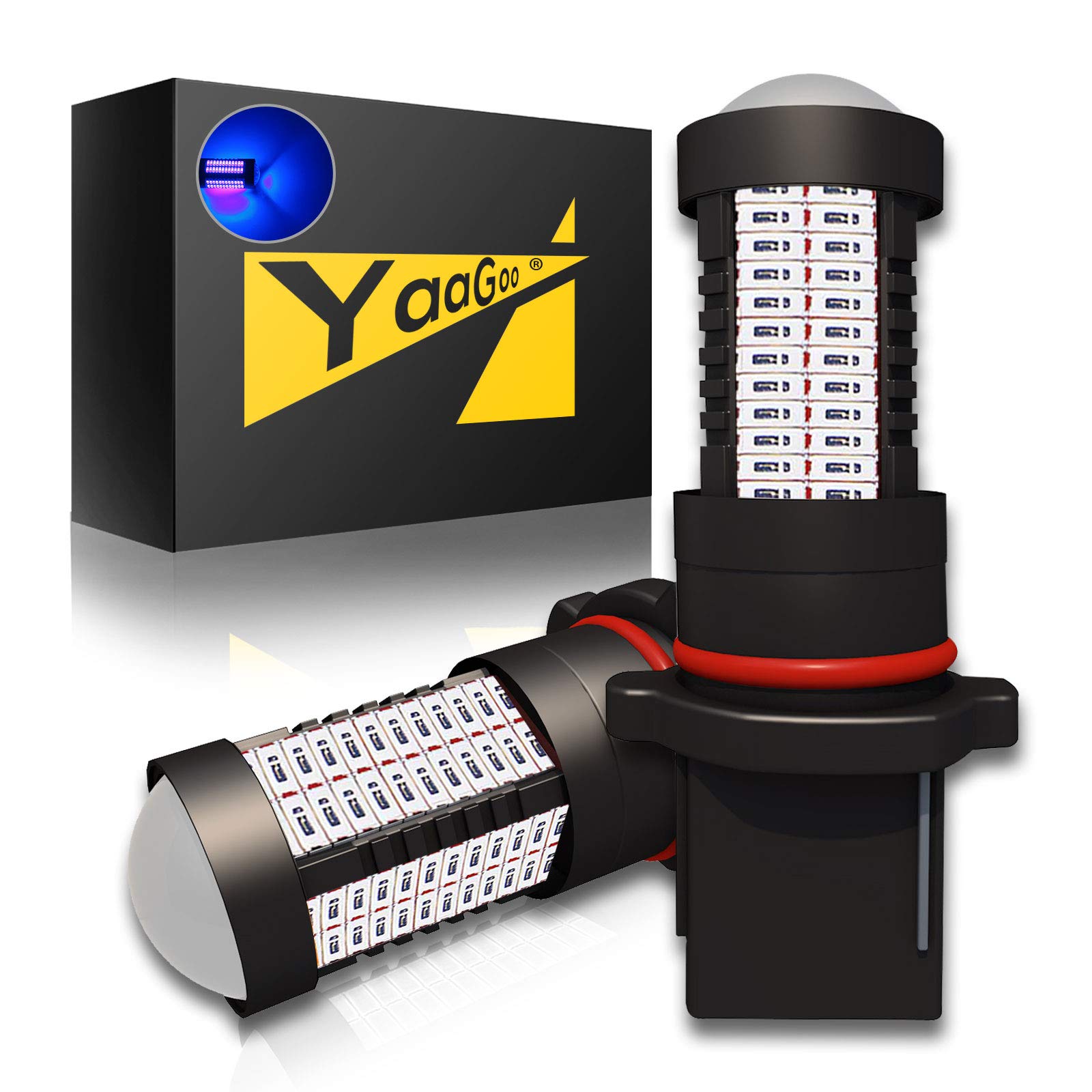 YaaGoo LED DRL Fog Lights,Replacement of Halogen HID,360 degree bright P13W Blue YaaGoo-108-P13W