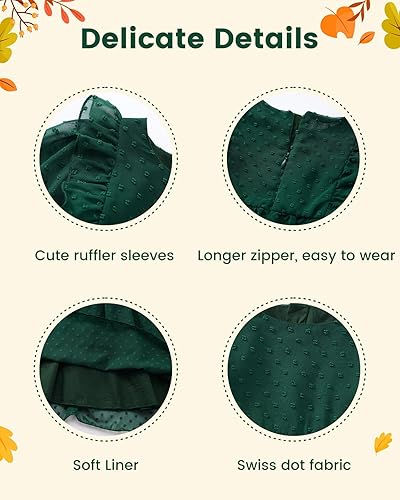 Miniatura 5 de Vestidos de verano para niñas pequeñas, con volantes, sin mangas, con lunares suizos, vestido de fiesta sólido para 18M-6 años