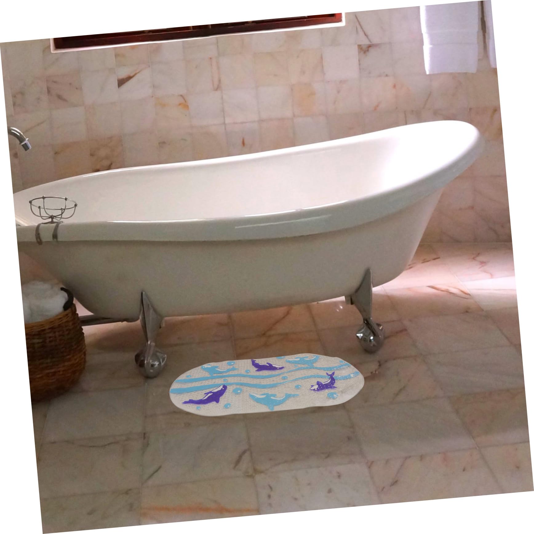 SOLUSTRE Tappetino per Vasca da Bagno Antiscivolo Tappetino da Bagno in Pvc con Design Motivo Cartoon Sicuro e Durevole