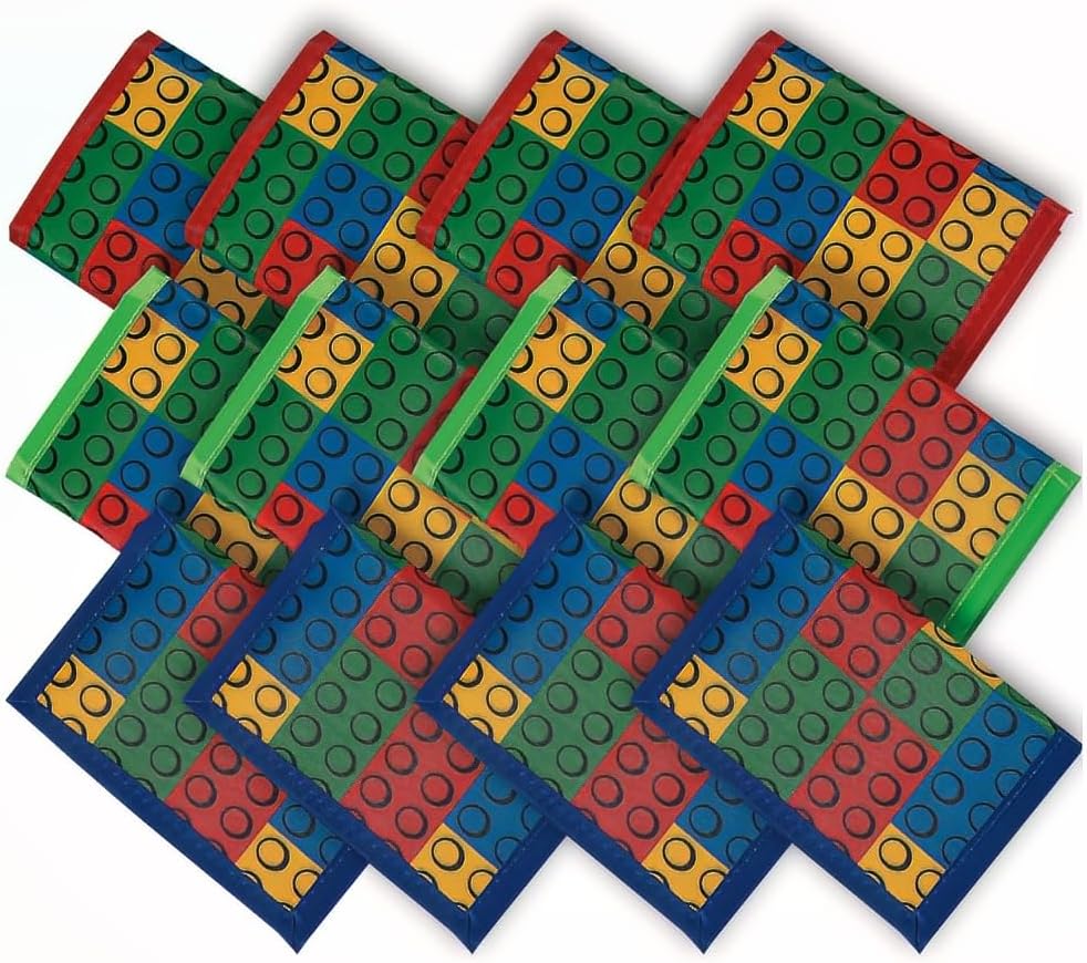 Fun Express Color Brick Party Tri Fold Wallets - 12 Pieces