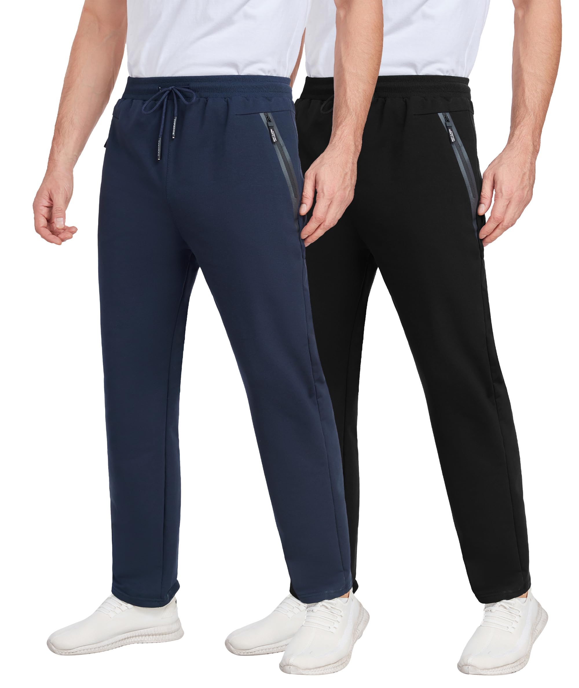 xtuwkzo Jogginghose Herren 2er Pack Sweatpants Sporthose Trainingshose Lang Gym Fitnesshose Für Männer Mit Reißverschlusstaschen