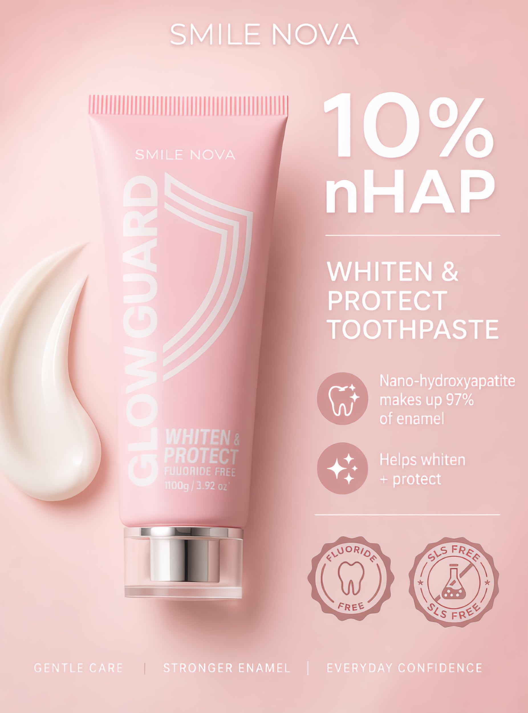 Sonic Lux Pink Elektrische Zahnbürste - Luxuriöse wiederaufladbare Schallzahnbürste mit GlowGuard Nano-Hydroxyapa Whitening Zahnpasta & 6 Bürstenköpfen