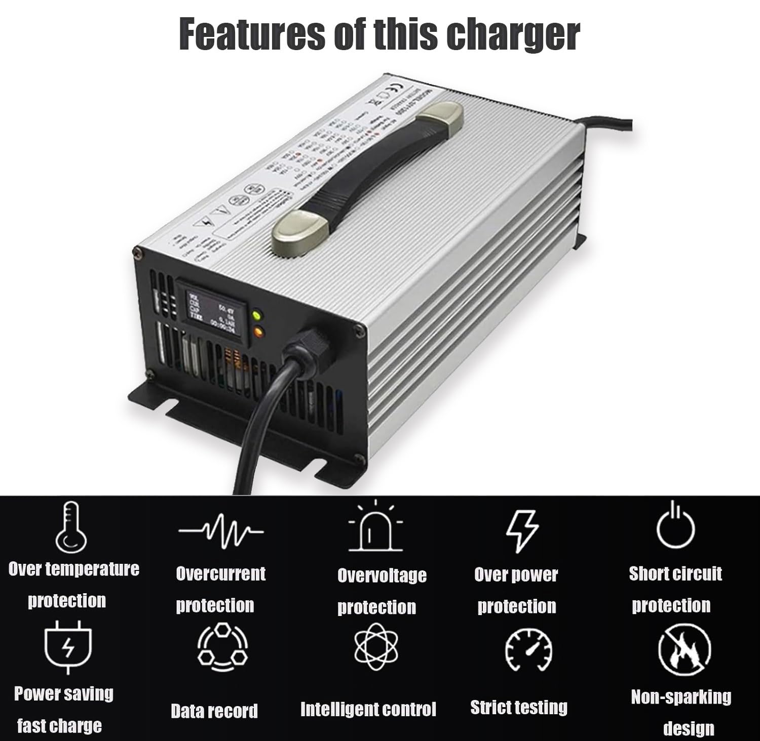 Ładowarka akumulatorów wózków widłowych 48 V 25 A Ładowarka akumulatorów kwasowo ołowiowych o dużej mocy 1500 W ze złączem Andersona 120 A 175 A do akumulatorów kwasowo ołowiowych do wózków widłowyc