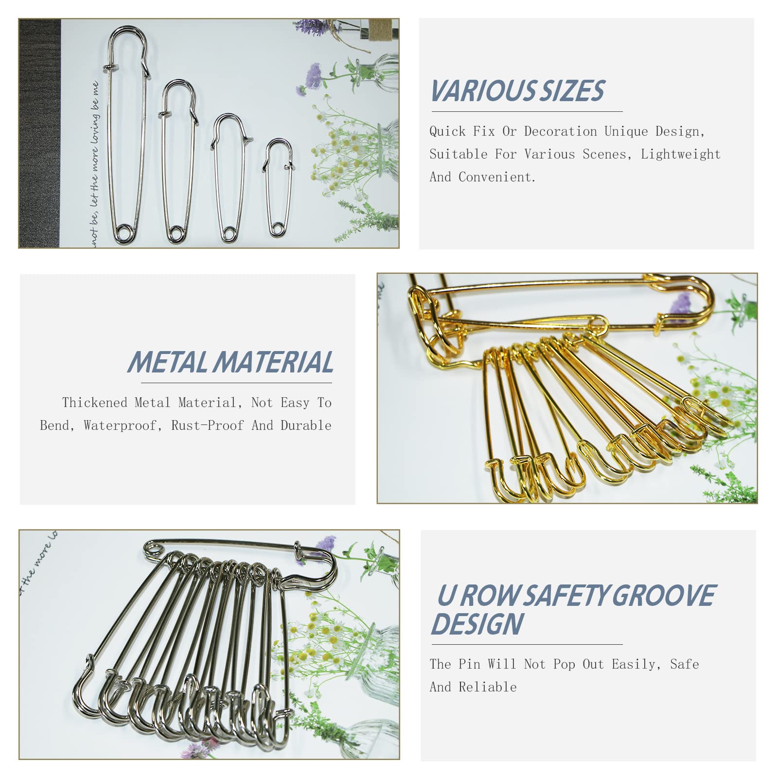 Amazon.com: 大型安全別針大型安全別針重型衣服用12 入別針適合衣服、皮革、工藝品、帆布、毛毯、披肩、窯(黑色,100 公釐4 英吋) :  藝術、手工藝與縫紉