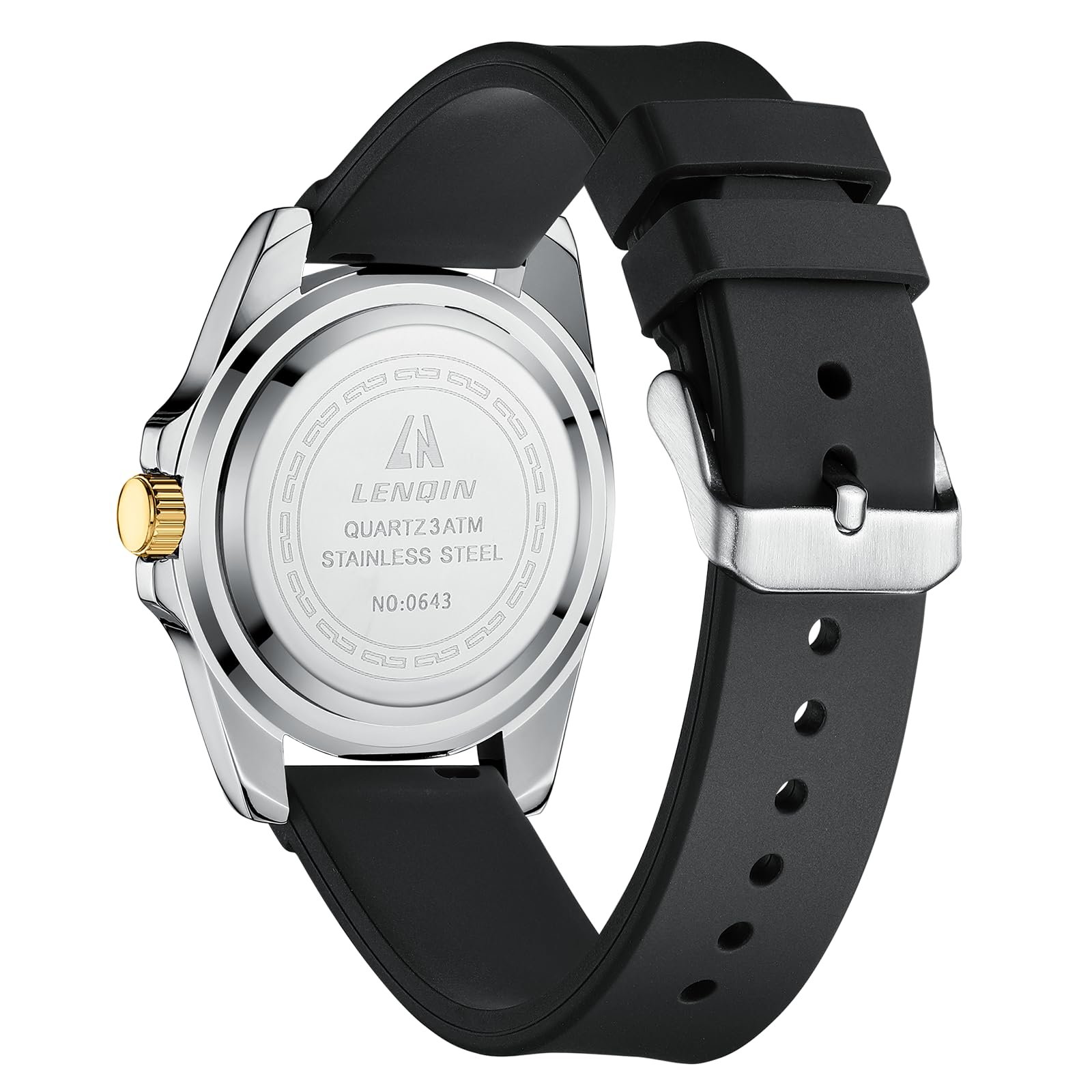 LN LENQIN Montre à quartz analogique pour homme - Étanche - Lumineuse - Bracelet en silicone et date