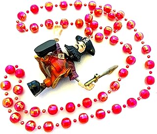 Gasparilla Bobble Head Pirate Beads Necklace New Orleans Mardi Gras Spring Break Cajun Carnival Festival