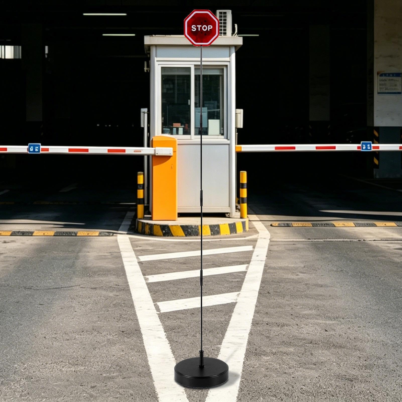 LED Znak STOP Z Czujnikiem Ostrzegawczym Ze Stojakiem