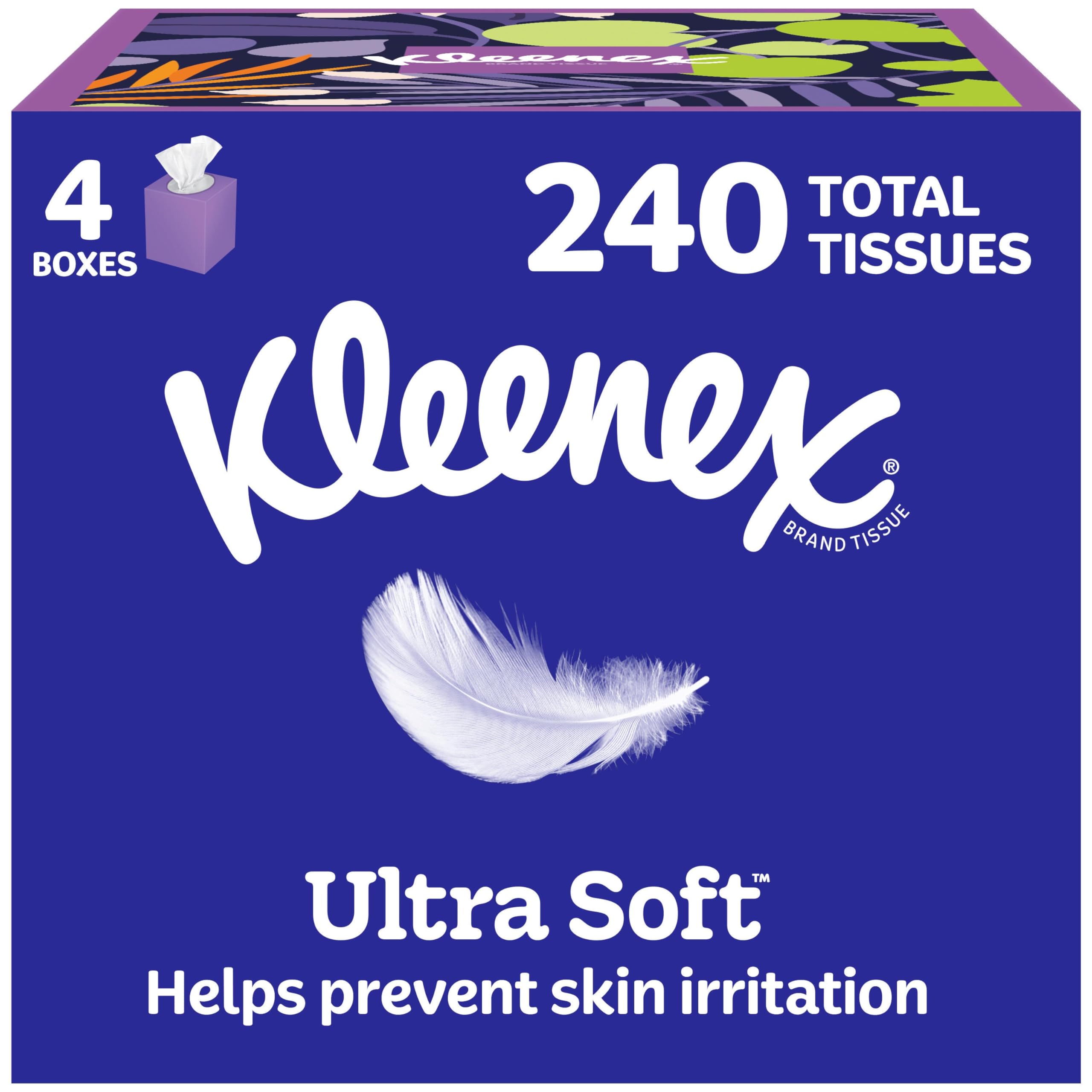 Amazon.com: Kleenex Ultra Soft Facial Tissues, 4 Cube Boxes, 60