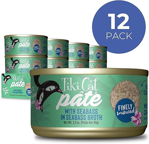 Miniatura 9 de Tiki Cat Luau Pâté, receta de pollo y huevo en caldo de pollo, nutrición equilibrada sin granos, comida enlatada húmeda para gatos, para todas las