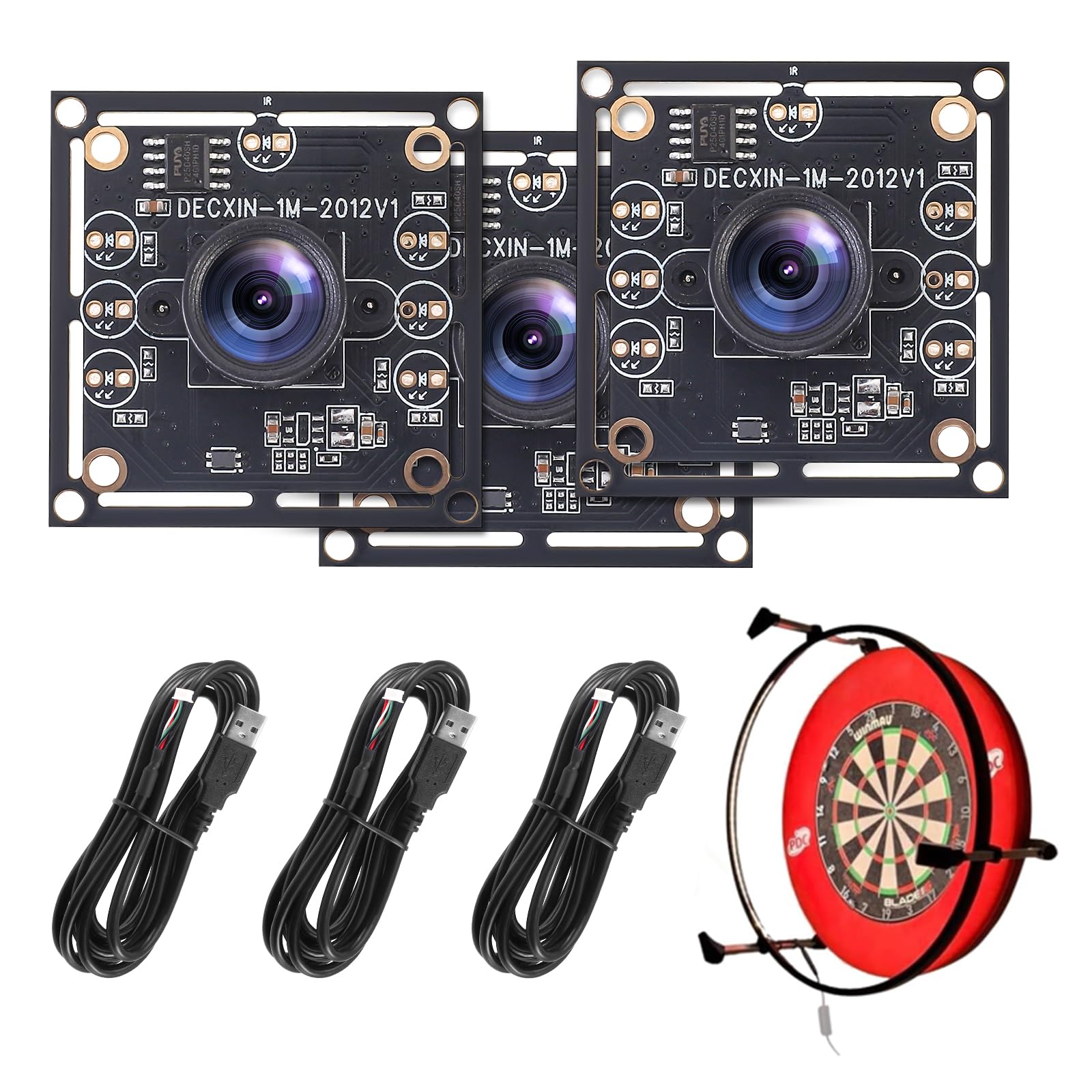 Nastopee Ov9732 Kameramodul 100°,Autodarts Kamera System Ov9732,1280X720 30Fps,Mit 2 M Kabel,Kompatibel Mit Autodart Kamerasystem