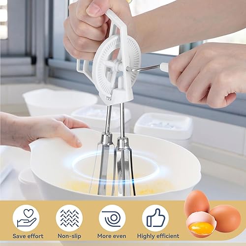 Miniatura 5 de 10 Inch Hand Crank Egg Beater Manual Blender Mixer