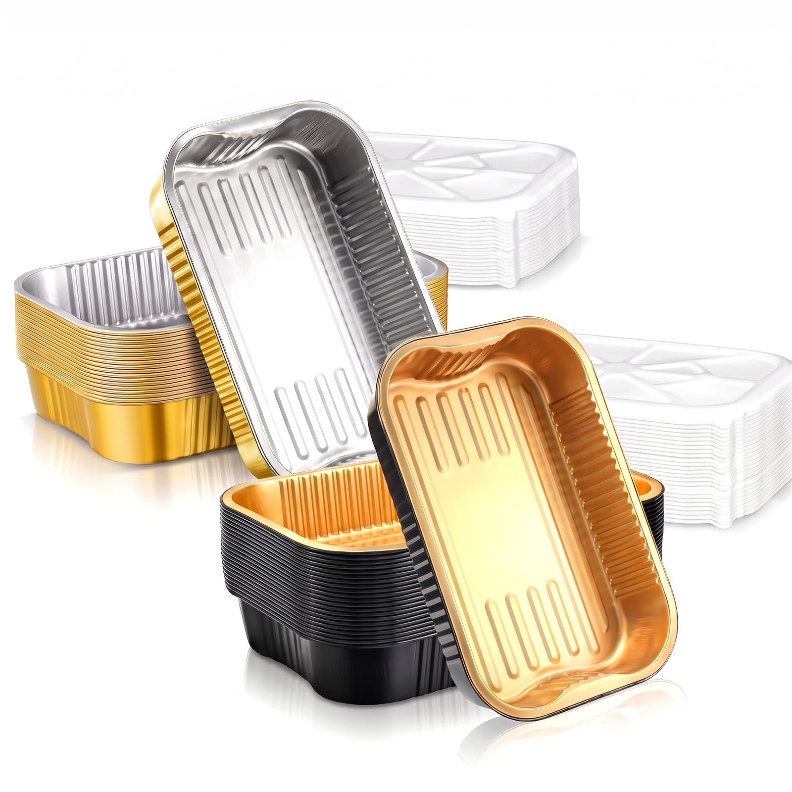Baderke Aluminum Foil Pans with Lids - 30 Pack -8 Baderke Aluminum Foil Pans with Lids - 30 Pack -8
