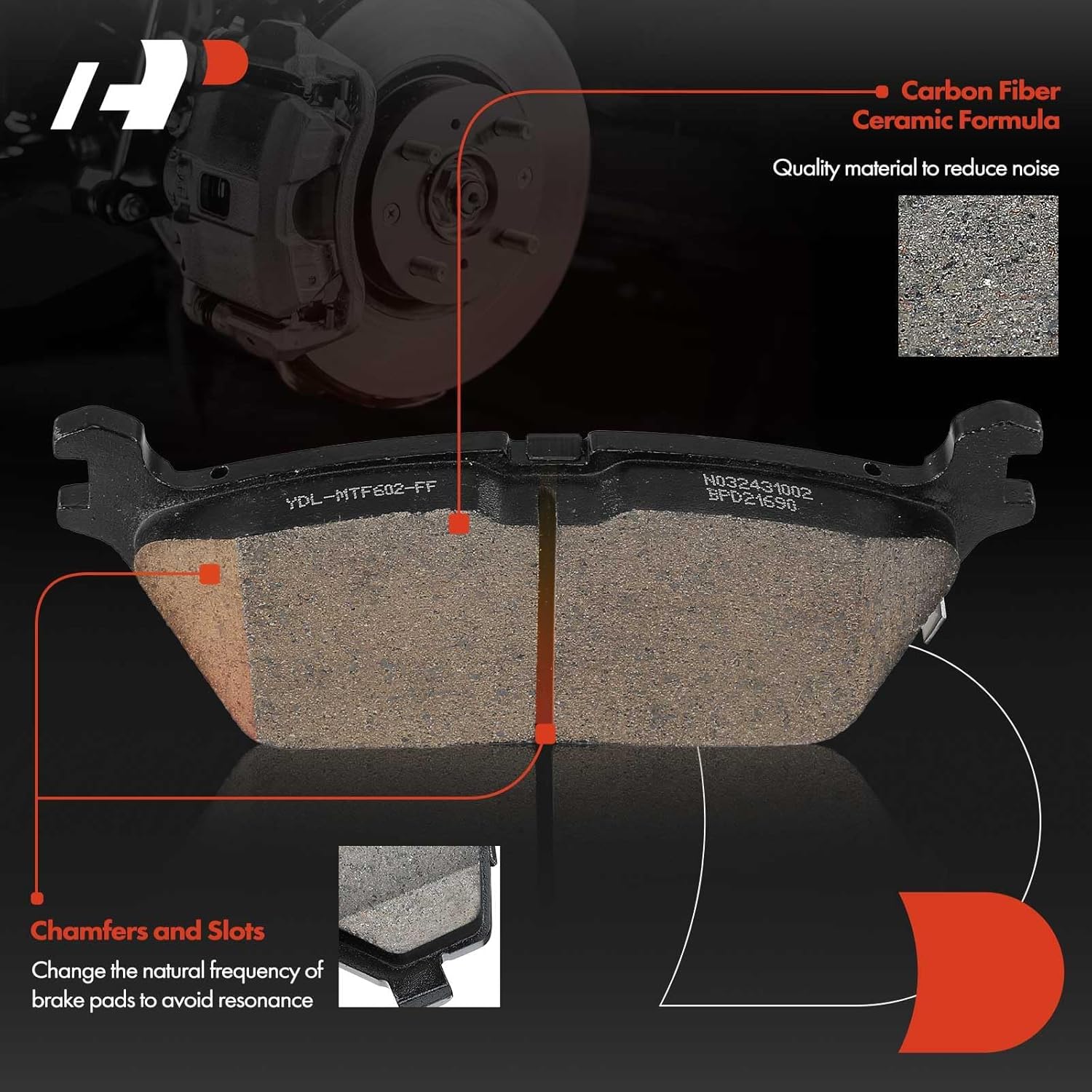 A-Premium Rear Ceramic Brake Pads Set Compatible with Ram Models - 1500 2019 2020 2021 2022 2023, 4-Pack