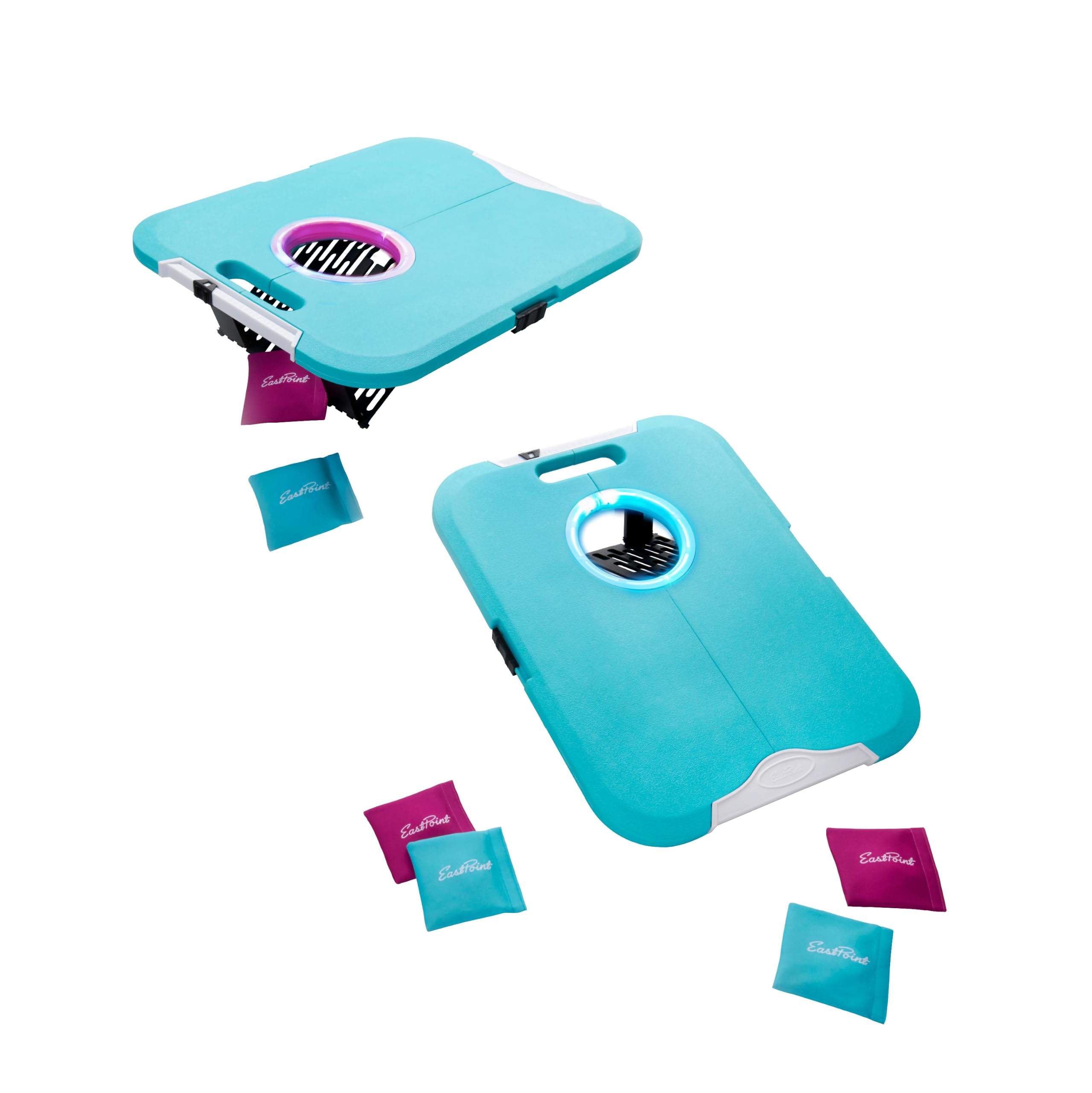 EastPoint Cornhole Set, 2 Targets, 8 Bean Bags, LED Lights, Outdoor Games